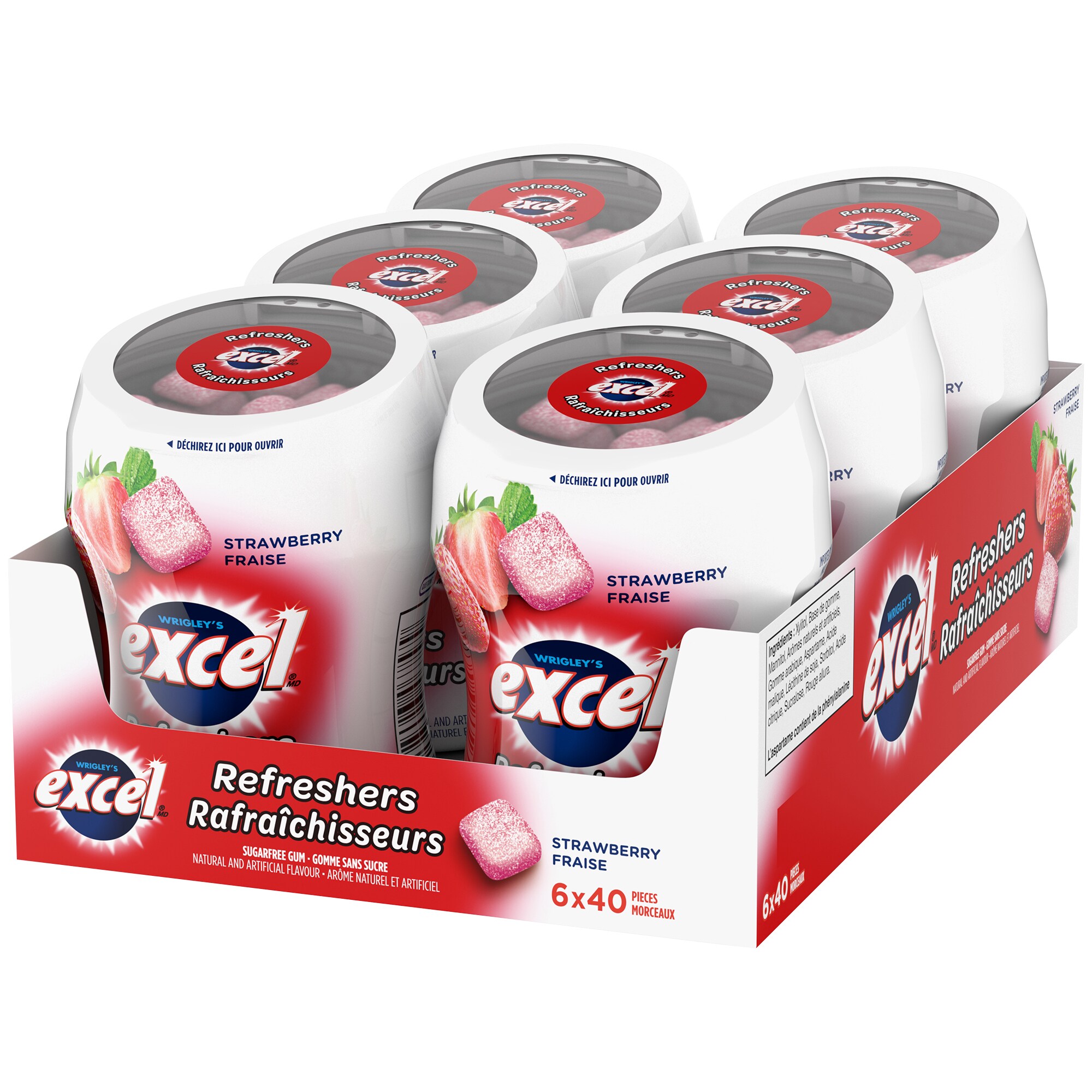 Excel Refreshers Strawberry, 6 × 40 pce