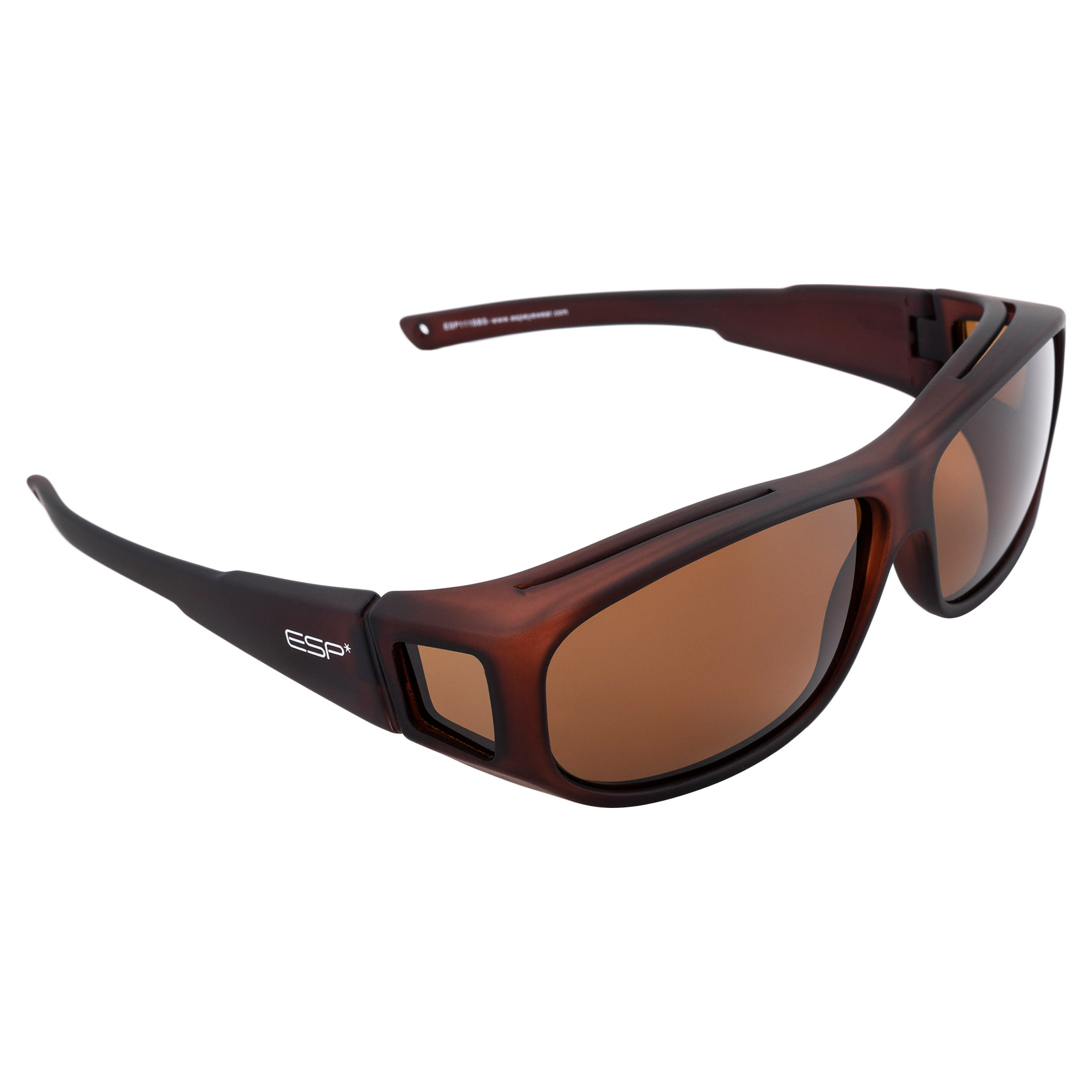 ESP Eyewear Over-the-Glasses Polarized Sunglasses, Small Brown
