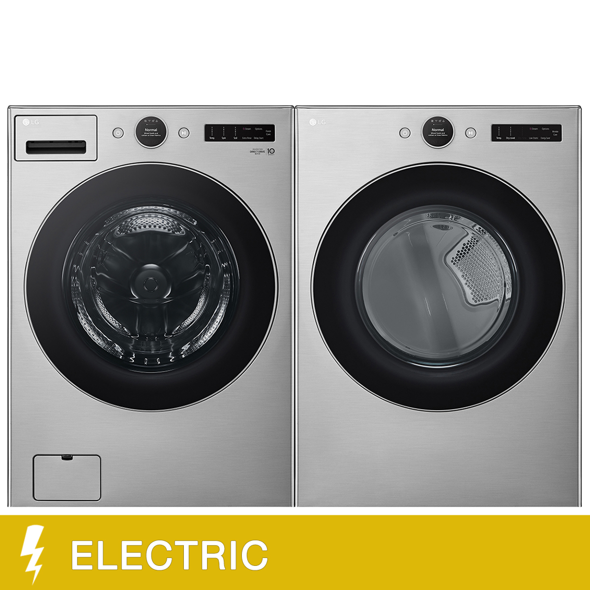 LG Laundry Bundle 5.2 cu ft. Front Load Washer and 7.4 cu ft. Electric Dryer