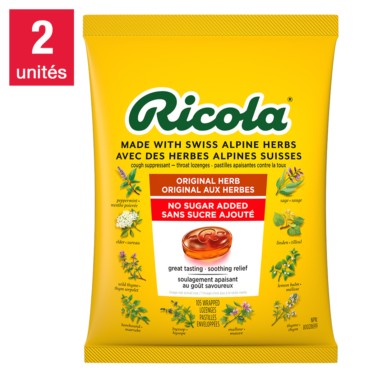 Ricola Original Herb, 2 x 105 Lozenges | Costco