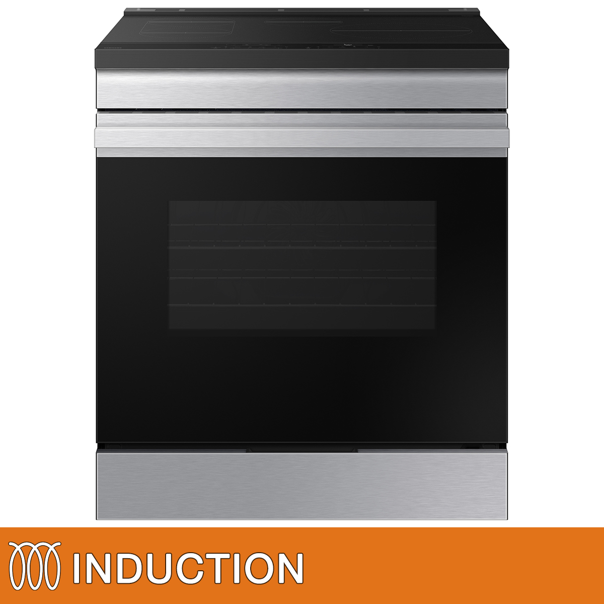 Samsung BESPOKE 30 in 6.3 cu. ft. Stainless Steel Slide-In Induction Range with Anti-Scratch Glass Cooktop and Air Fry