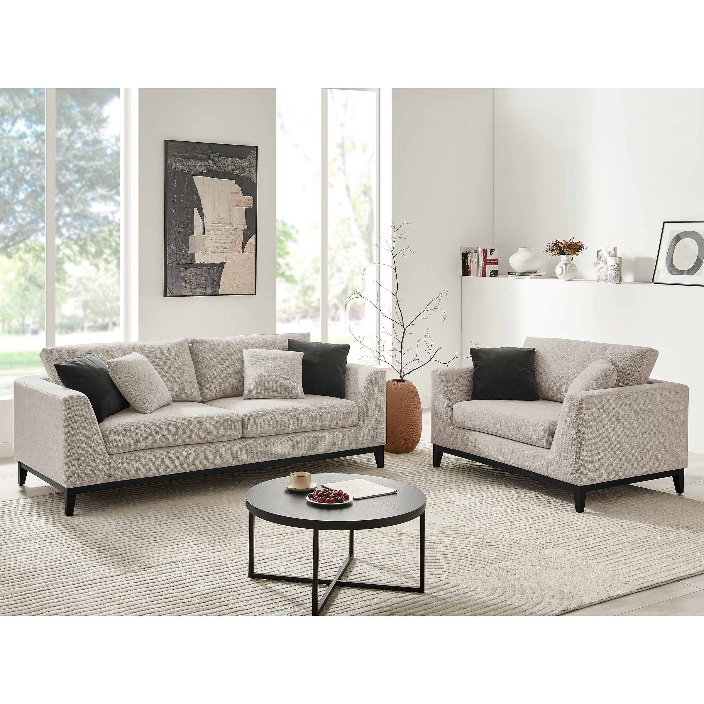Wynn - Ensemble 2-pièces sofa et fauteuil en tissu