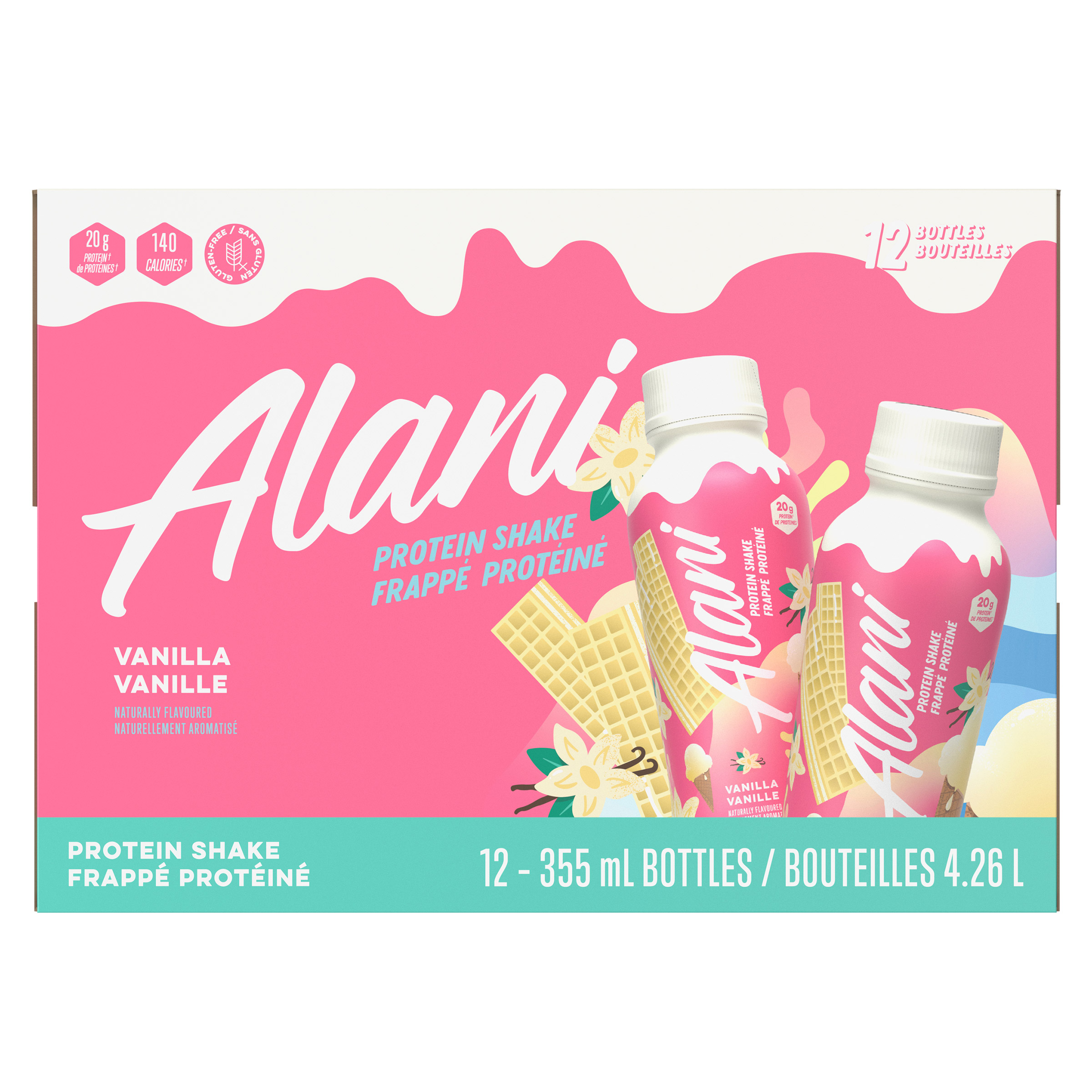 Alani Nu Protein Shake Vanilla, 12 x 355 mL