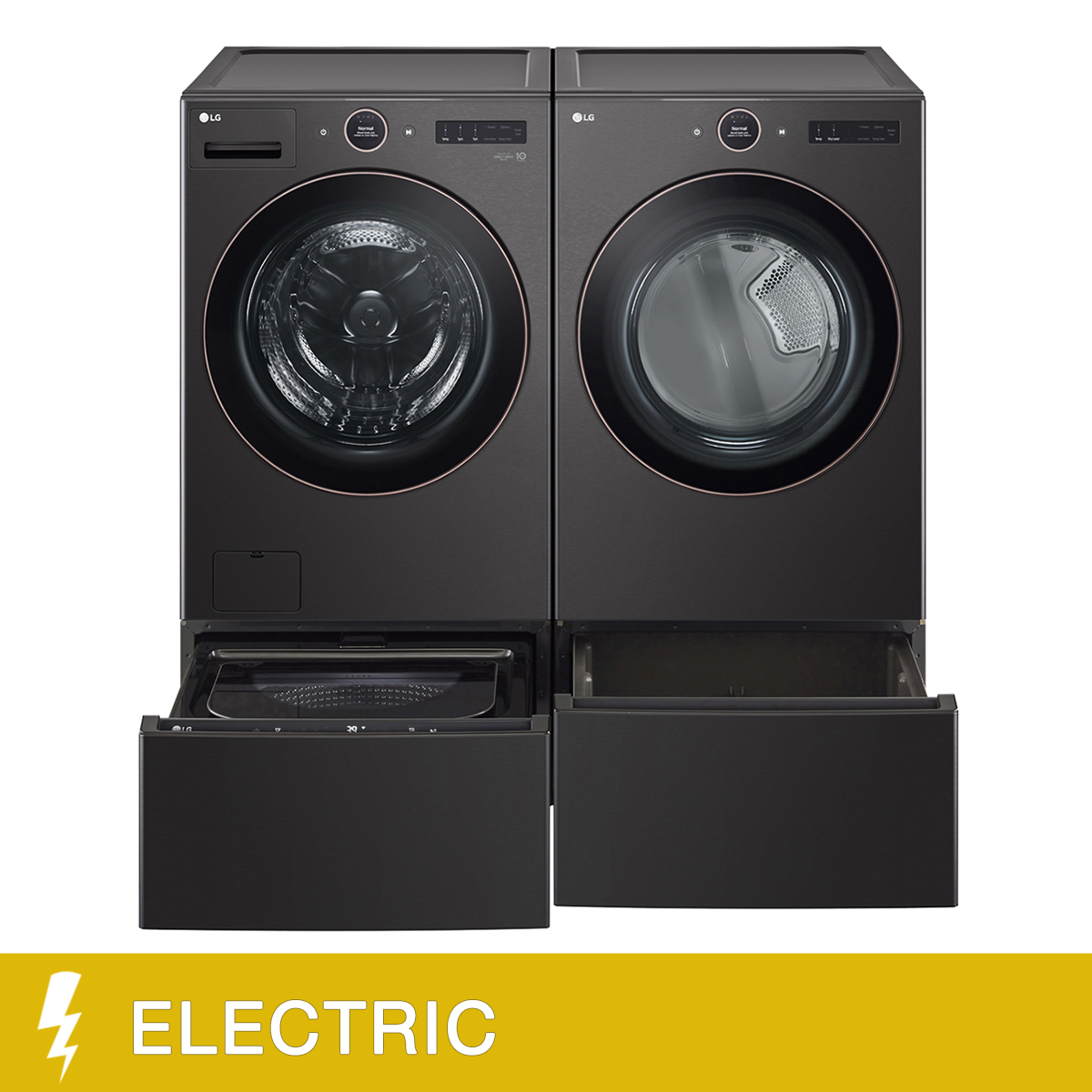 LG Laundry Bundle 5.8 cu ft. Front Load Washer and 7.4 cu ft. Electric Dryer with SideKick