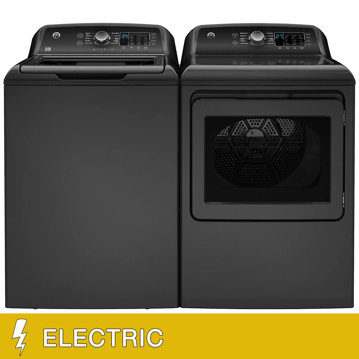 GE 4.5 cu. ft. Washer with Water Level Control and 7.4 cu. ft. ELECTRIC Dryer Package with Sensor Dry