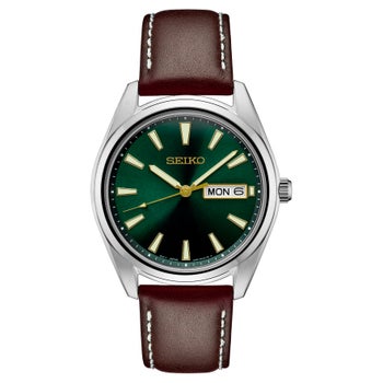Seiko Essentials Green Sunray Dial Men's Quartz Watch, Costco
