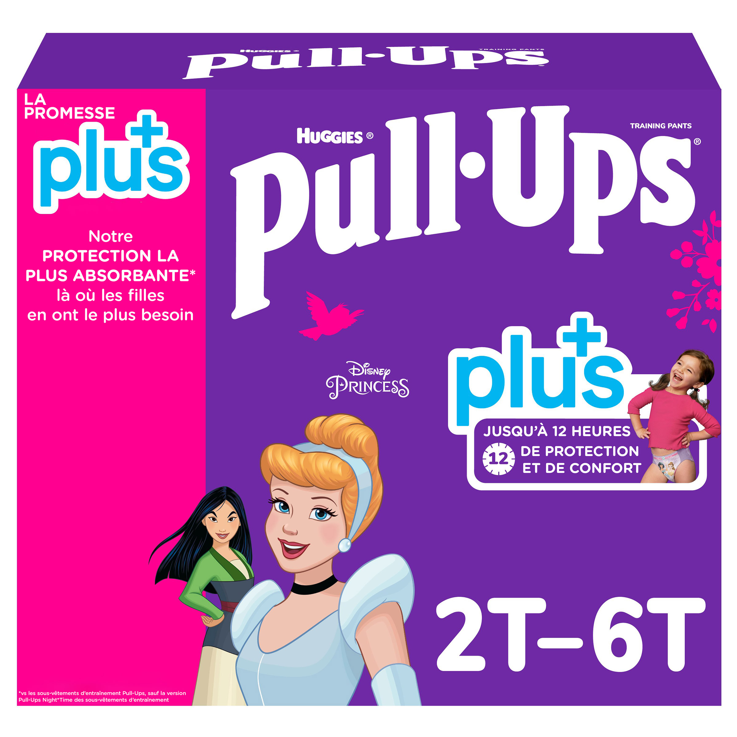 Huggies Pull-Ups Plus - Sous-vêtements d’entrainement taille 2T à 6T pour filles