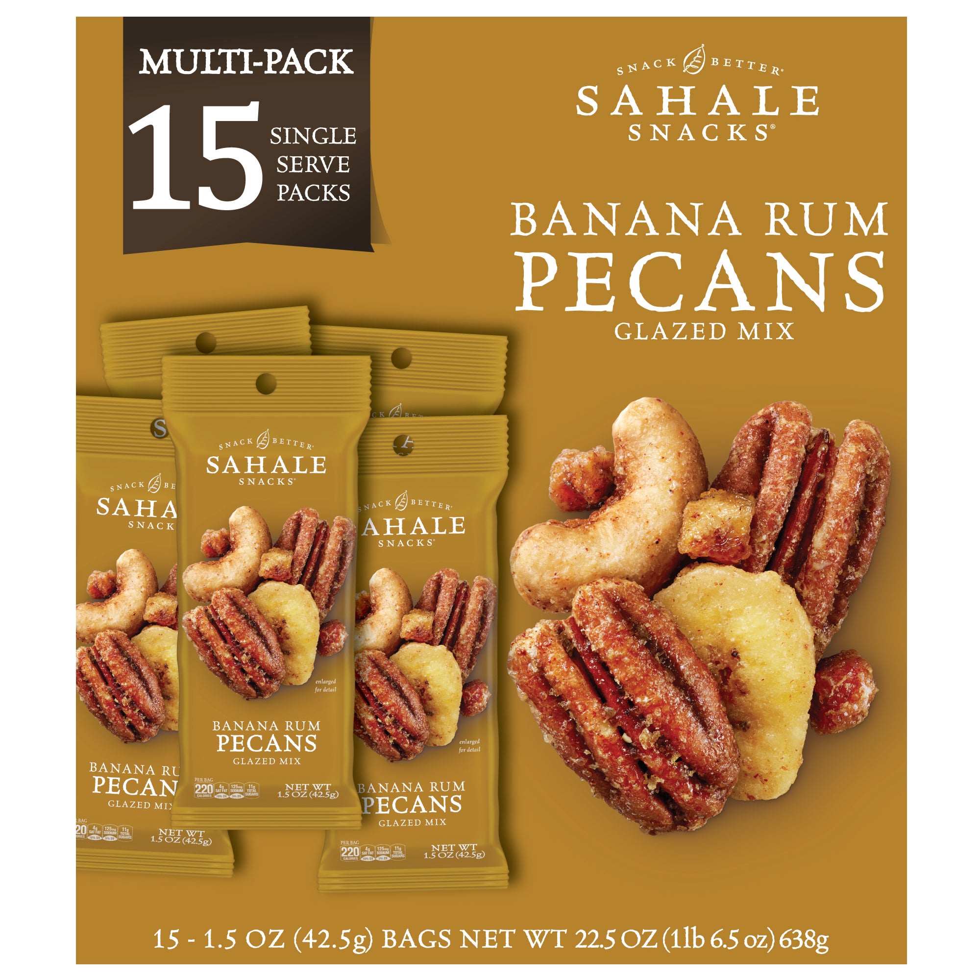 Sahale Snacks Pecans Glazed Mix, Banana Rum, 1.5 oz, 15-count | Costco