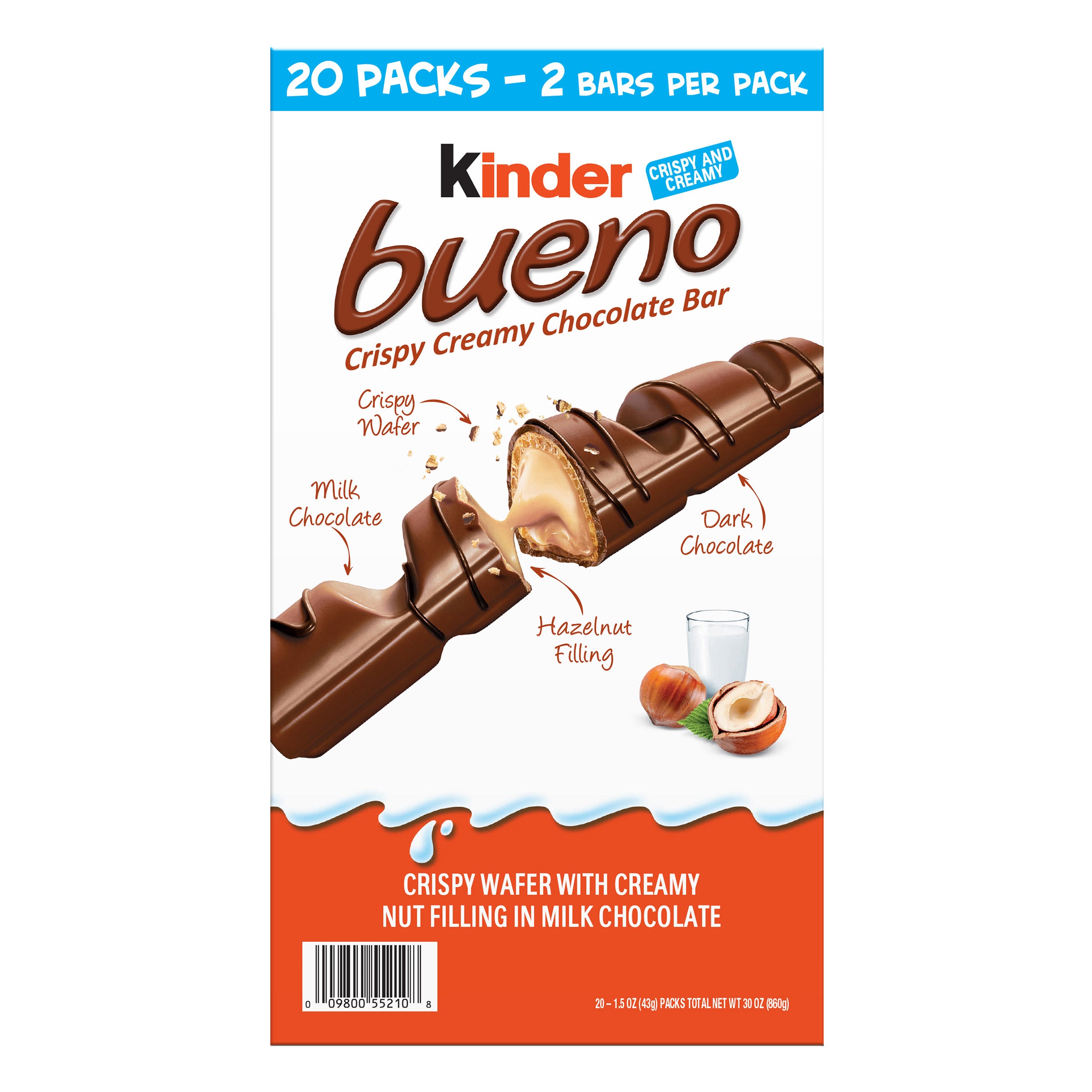 Kinder Bueno Crispy Creamy Chocolate Bar 