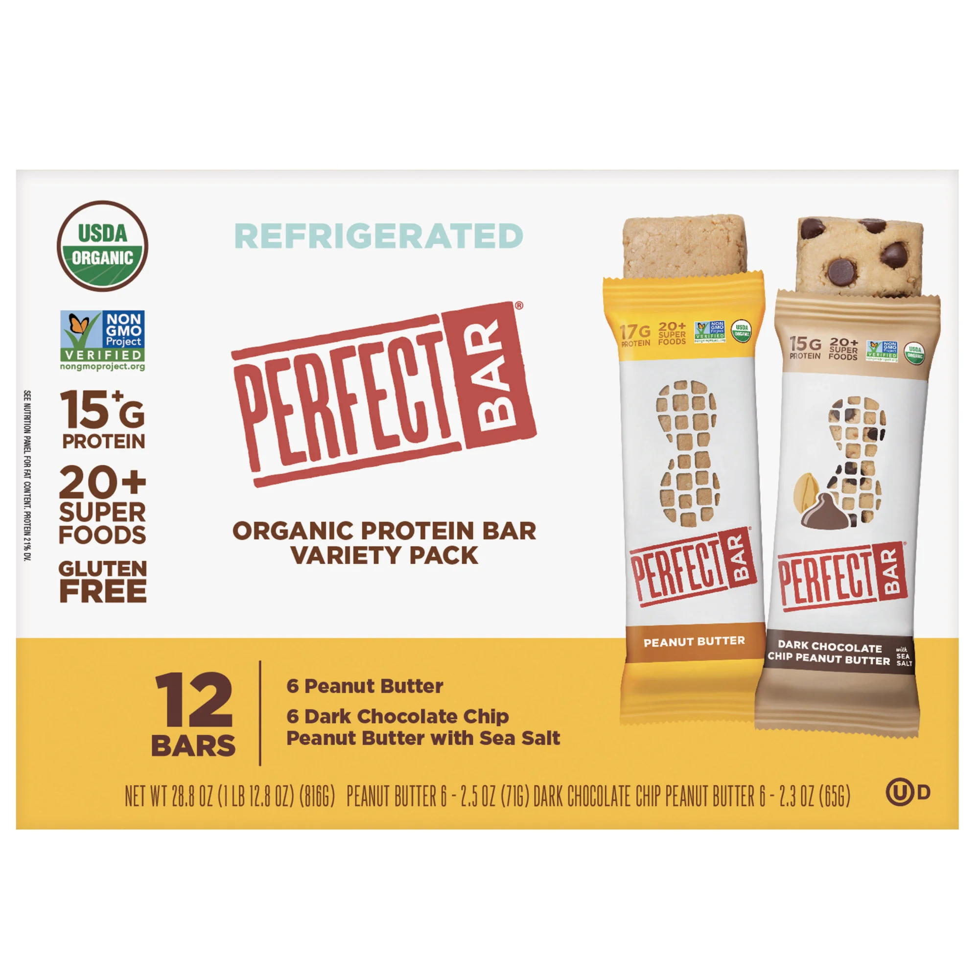 Perfect Bar Organic Protein Bar, Variety Pack
