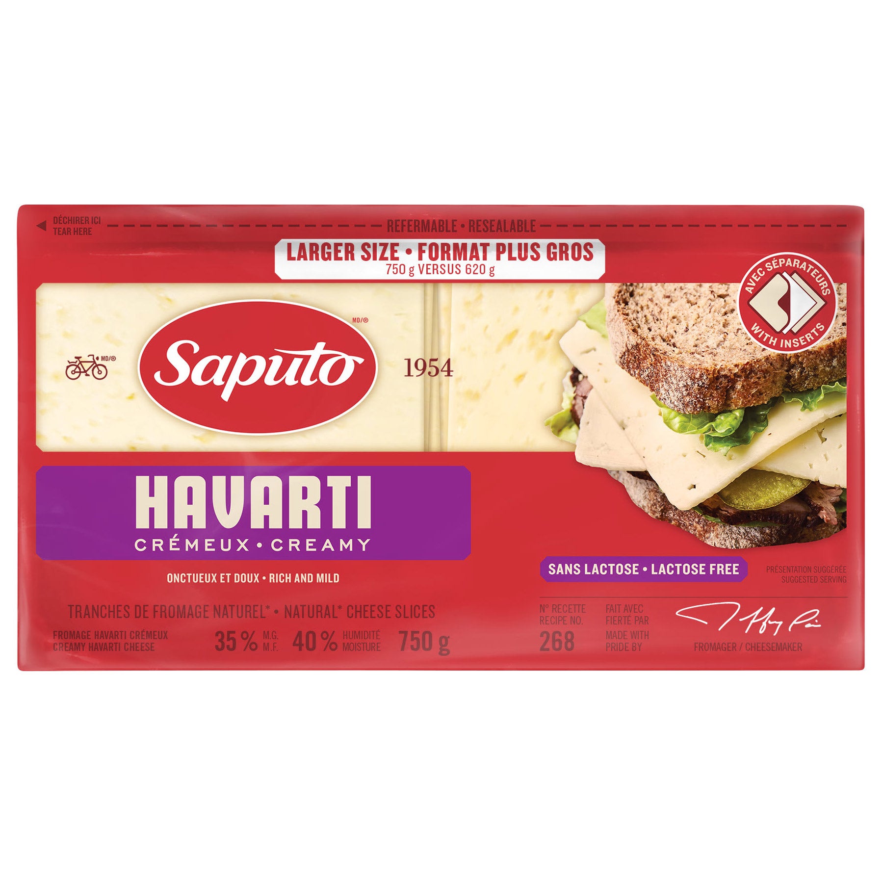 Saputo sliced Havarti