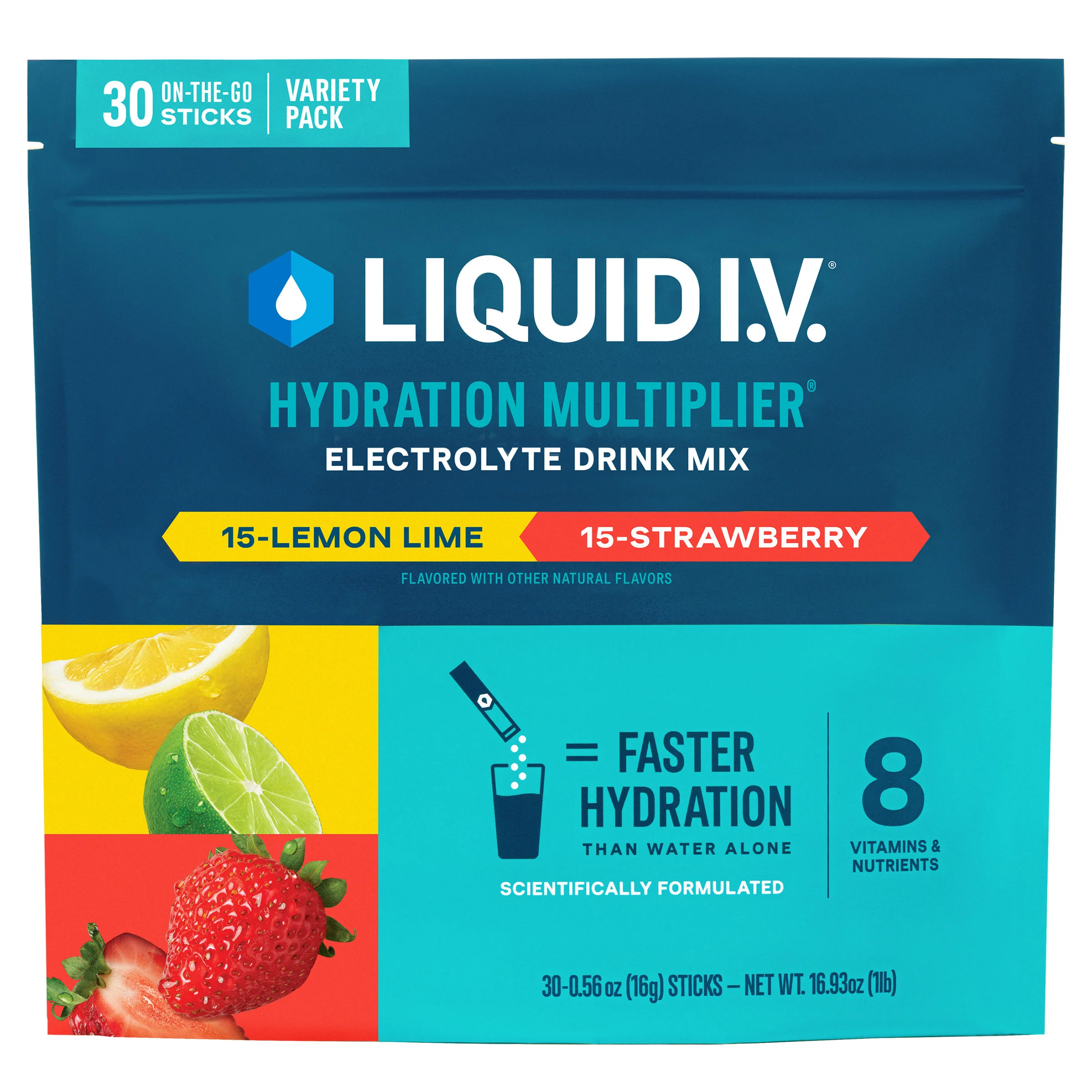 Liquid I.V. Hydration Multiplier, Lemon Lime/Strawberry