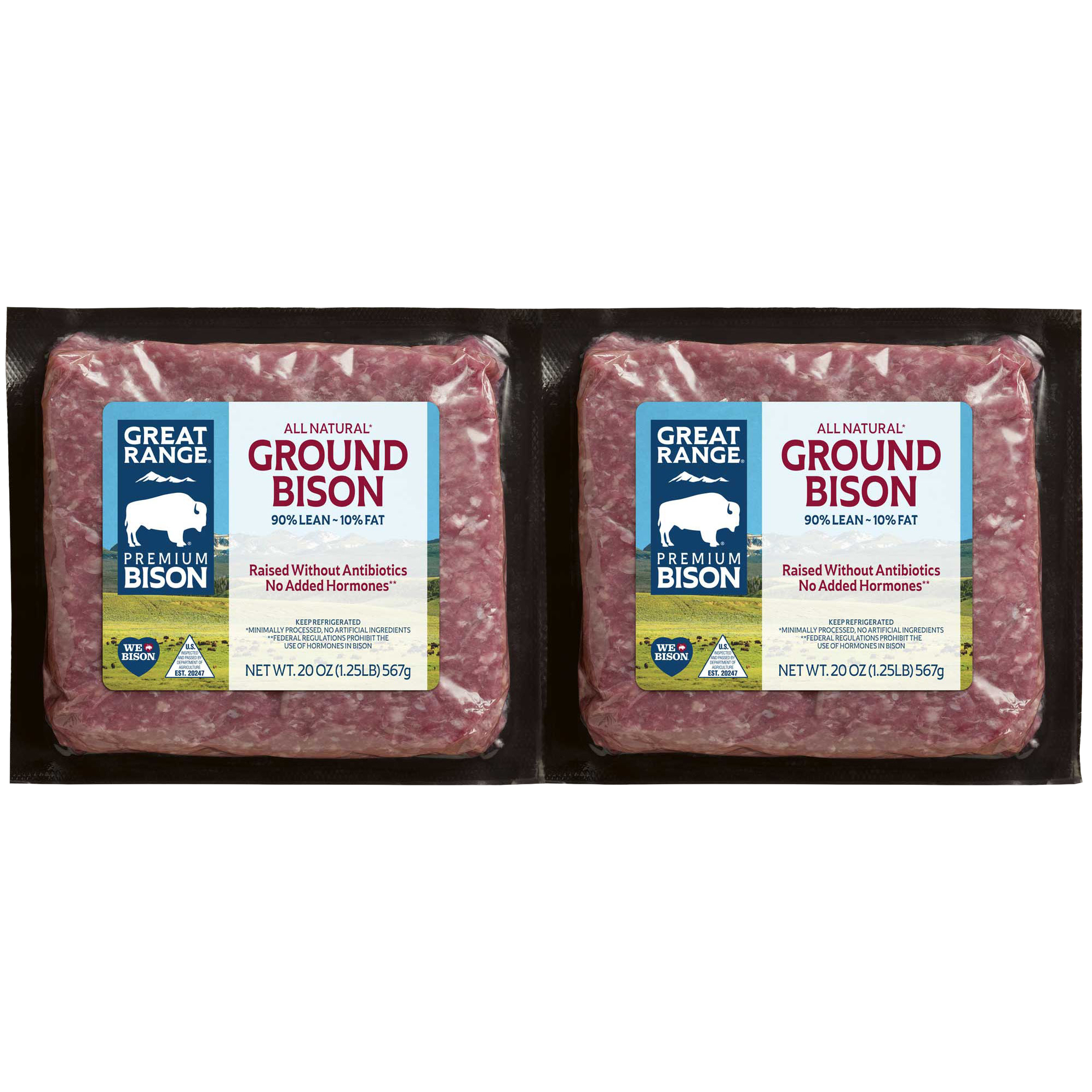 Ground Bison, 90% Lean, 2.5 lbs