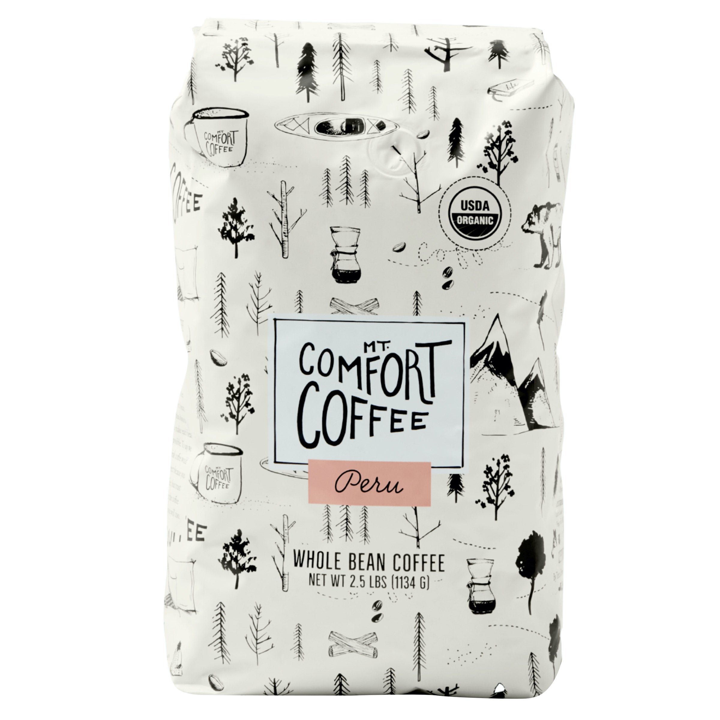 Mt. Comfort Coffee Organic Peru Whole Bean Coffee
