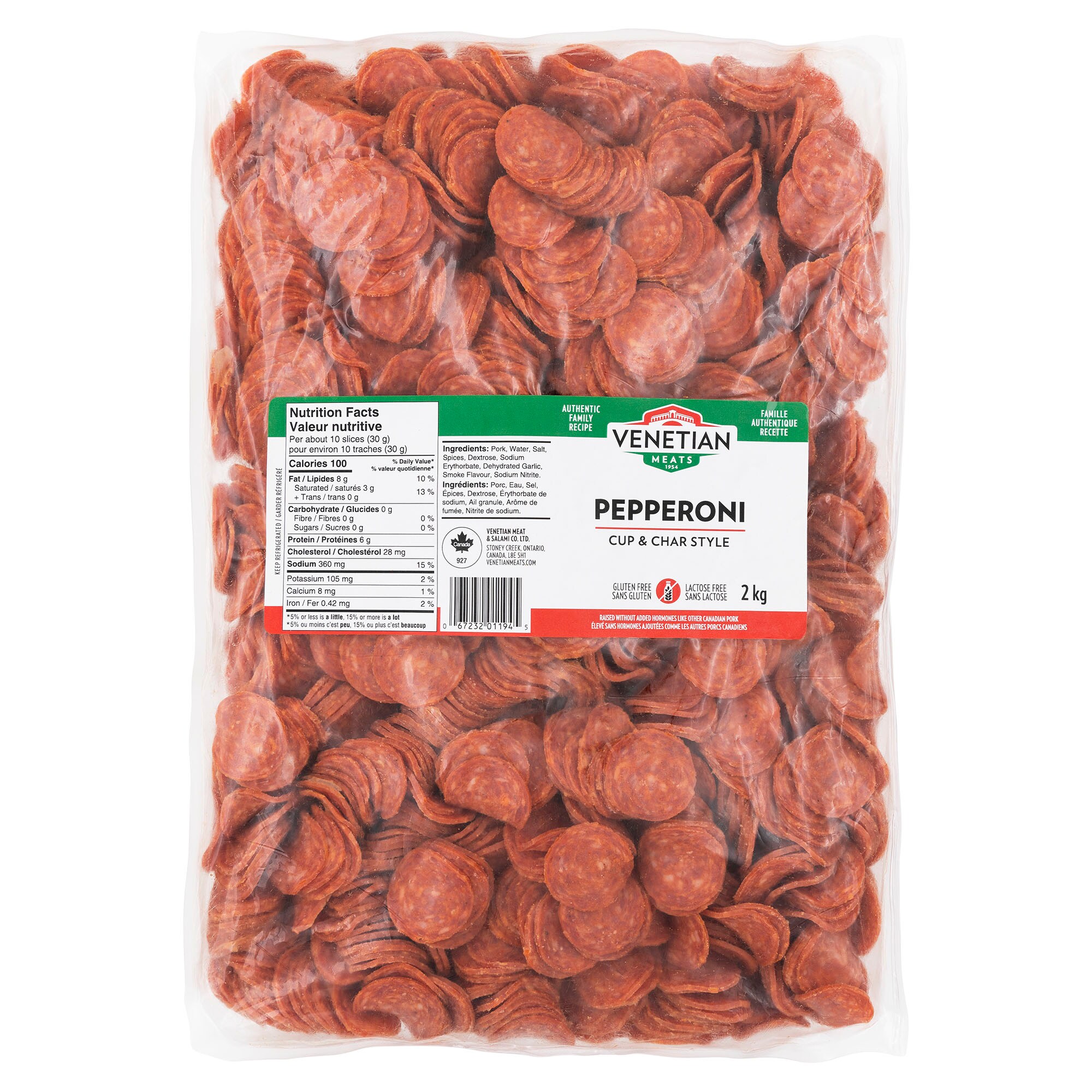 Venetian Meats Pepperoni Cup and Char Style, 2 kg
