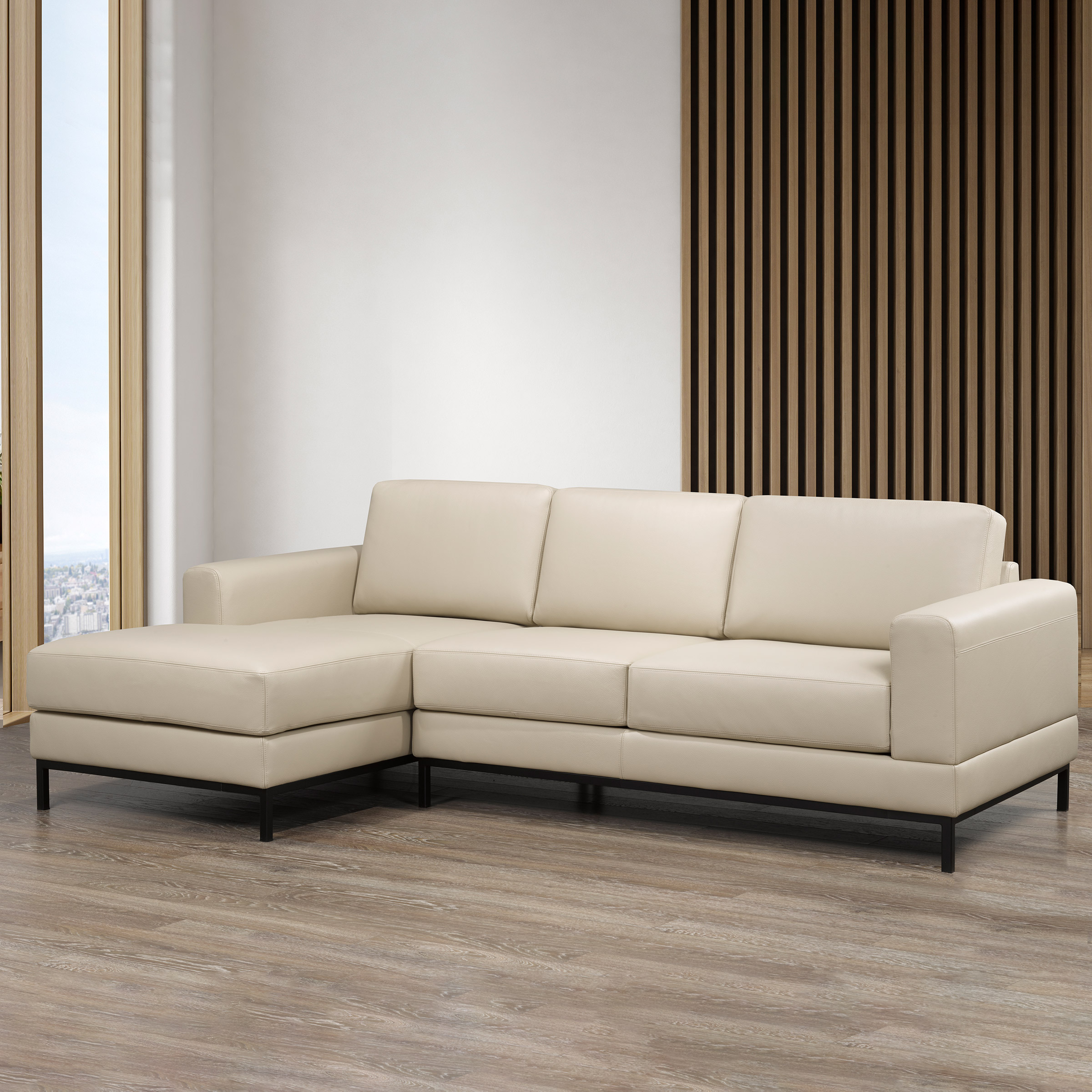Galleria 2-piece Top Grain Leather Left-hand Facing Sectional
