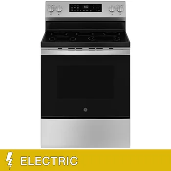GE 30" 5.3 cu. ft. ELECTRIC Free-standing Range with Convection, No Preheat Air Fry