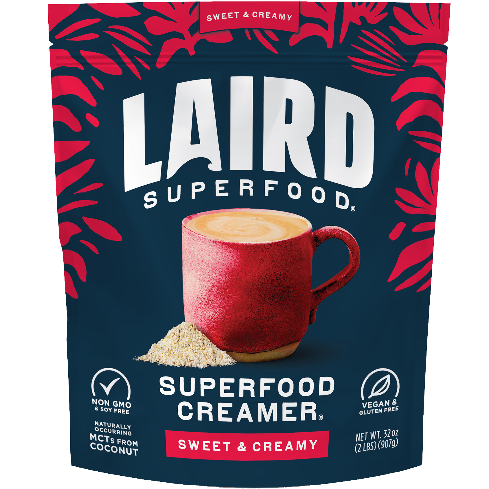 Laird Superfood Powdered Coffee Creamer, Non-Dairy, Sweet and Creamy, 32 oz