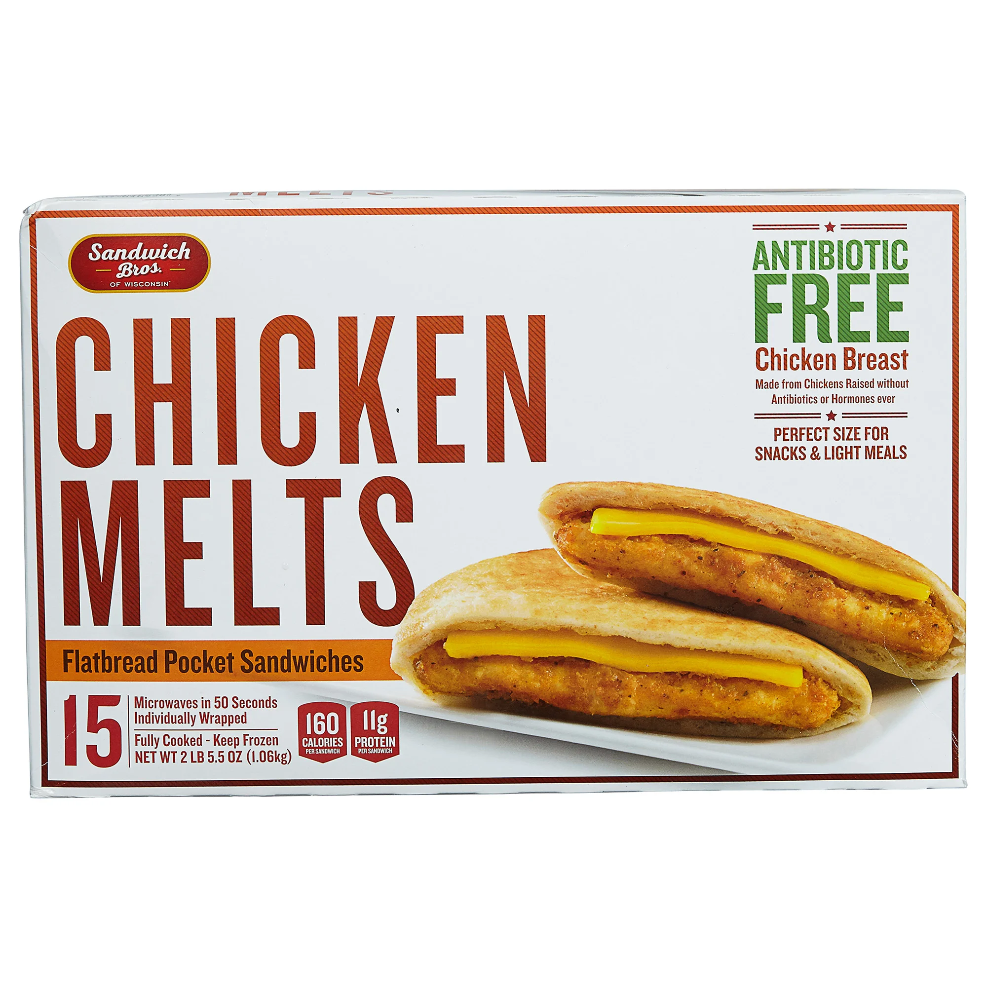 Sandwich Bros. Chicken Melts Pita Snack Sandwiches