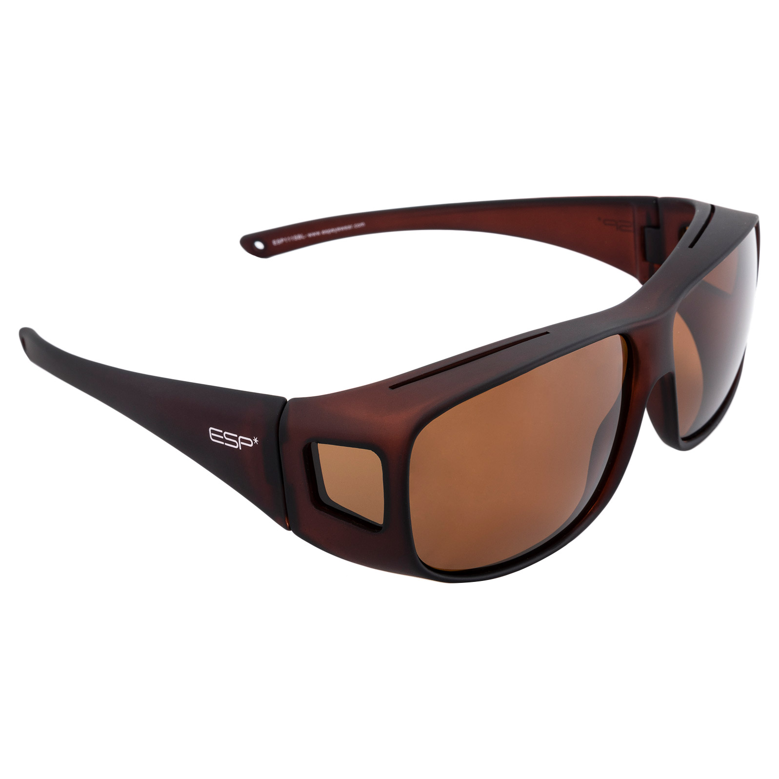 ESP Eyewear Over-the-Glasses Polarized Sunglasses, Large Brown