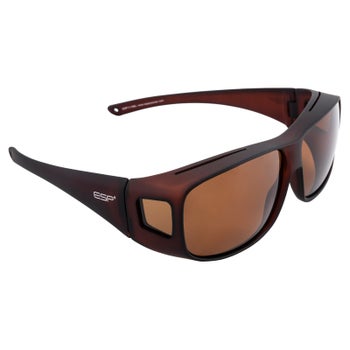 ESP Eyewear Over-the-Glasses Polarized Sunglasses, Large Brown
