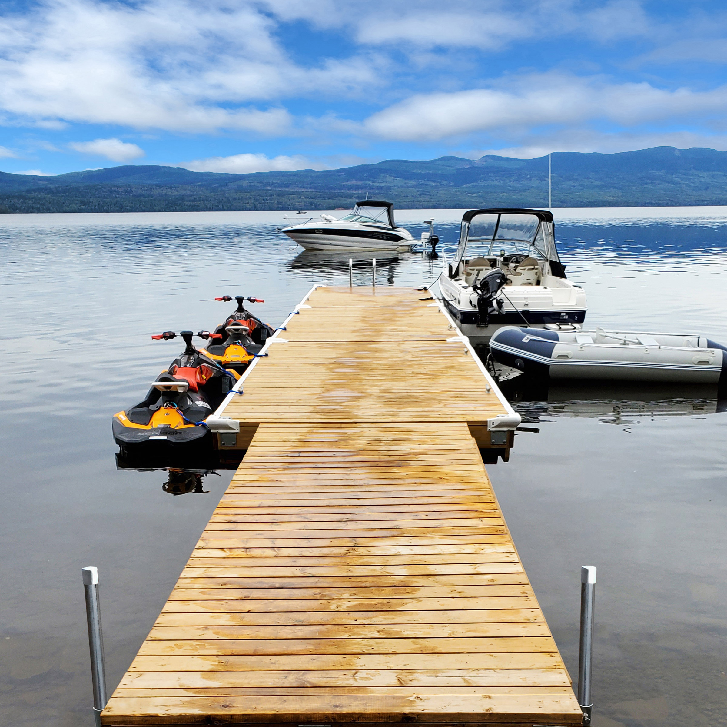 Multinautic® Sturdy Dock Hardware Kit and Floats For High Freeboard Floating Wood Dock 