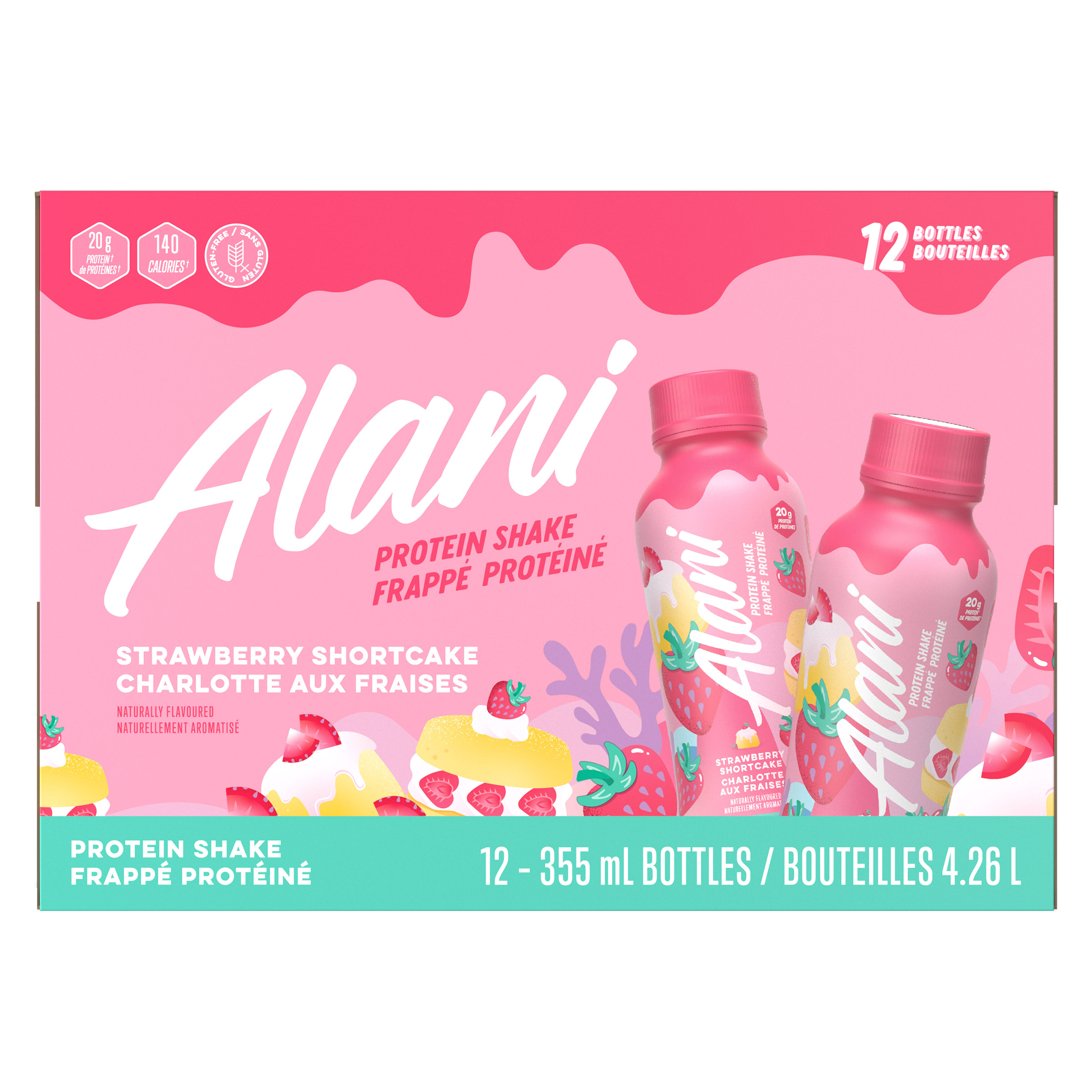 Alani Nu Protein Shake Strawberry, 12 x 355 mL