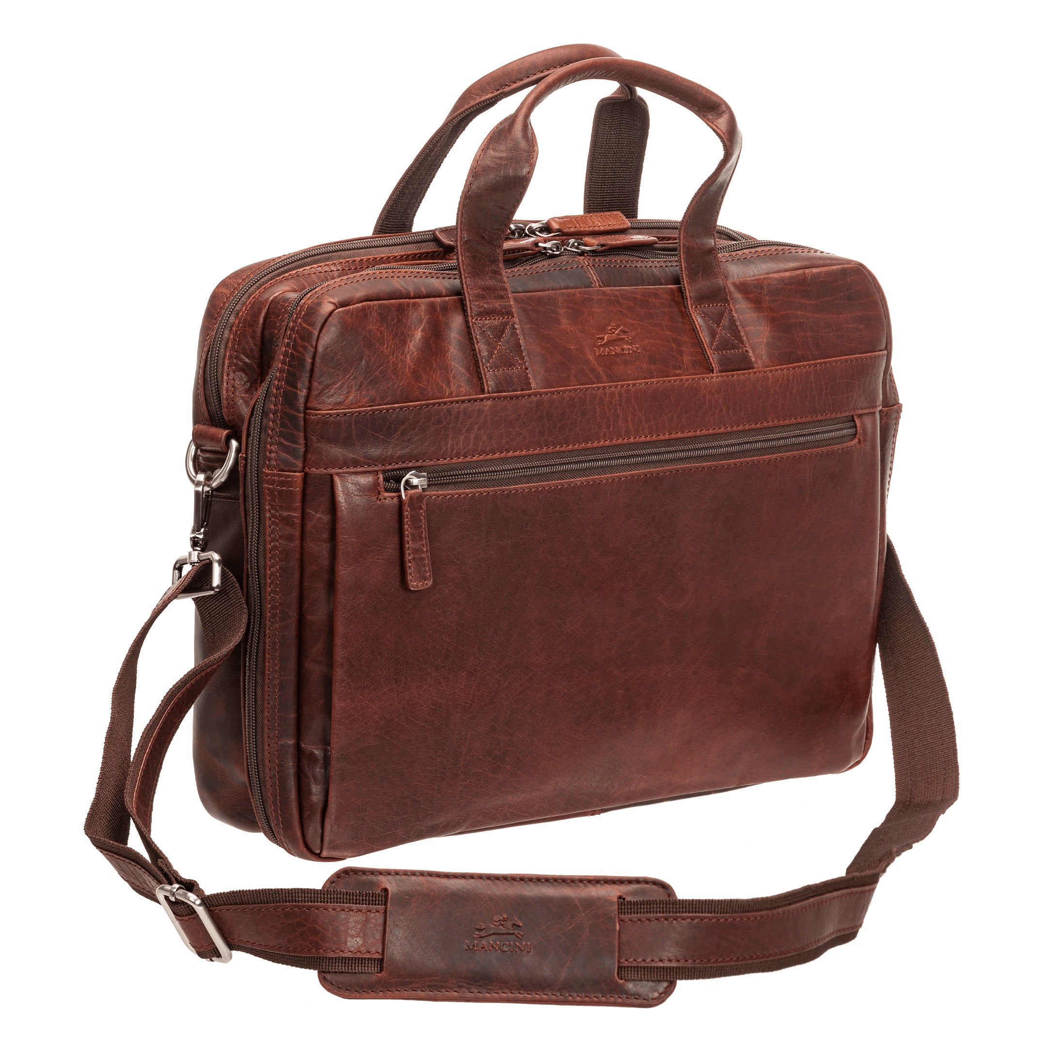 Mancini Leather 15.6 in. Laptop Briefcase | Costco