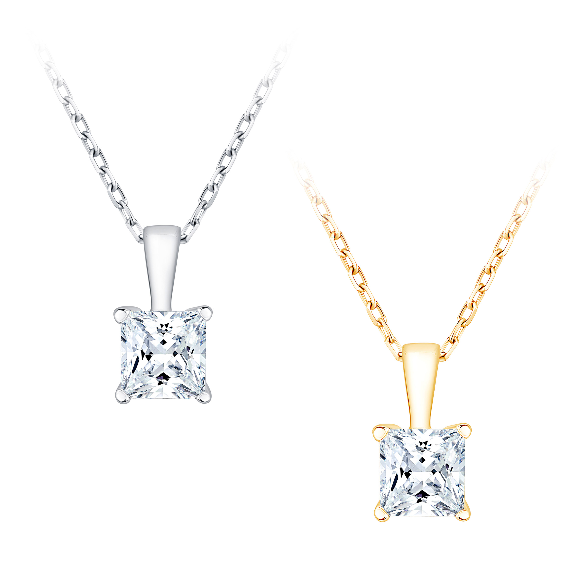 Princess Cut Diamond Solitaire Pendant (0.90 ct)