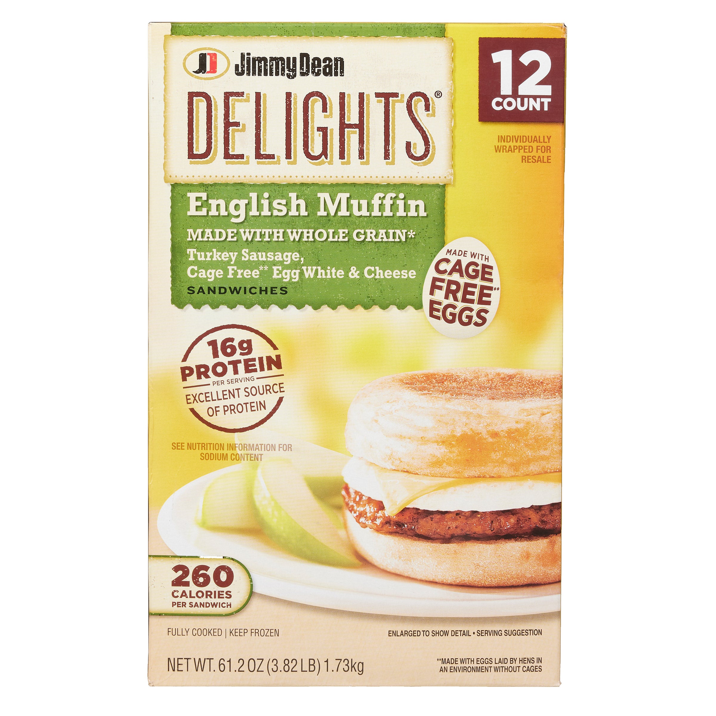 Jimmy Dean Delights English Muffin, Turkey Sausage, Egg White & Cheese Sandwiches