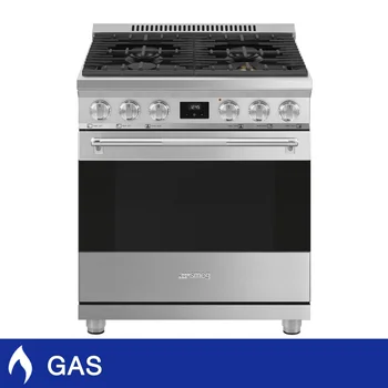 Smeg 4.6 cu ft. Stainless Steel Professional Series Freestanding Gas Range with True Convection in 30 in. or 36 in.