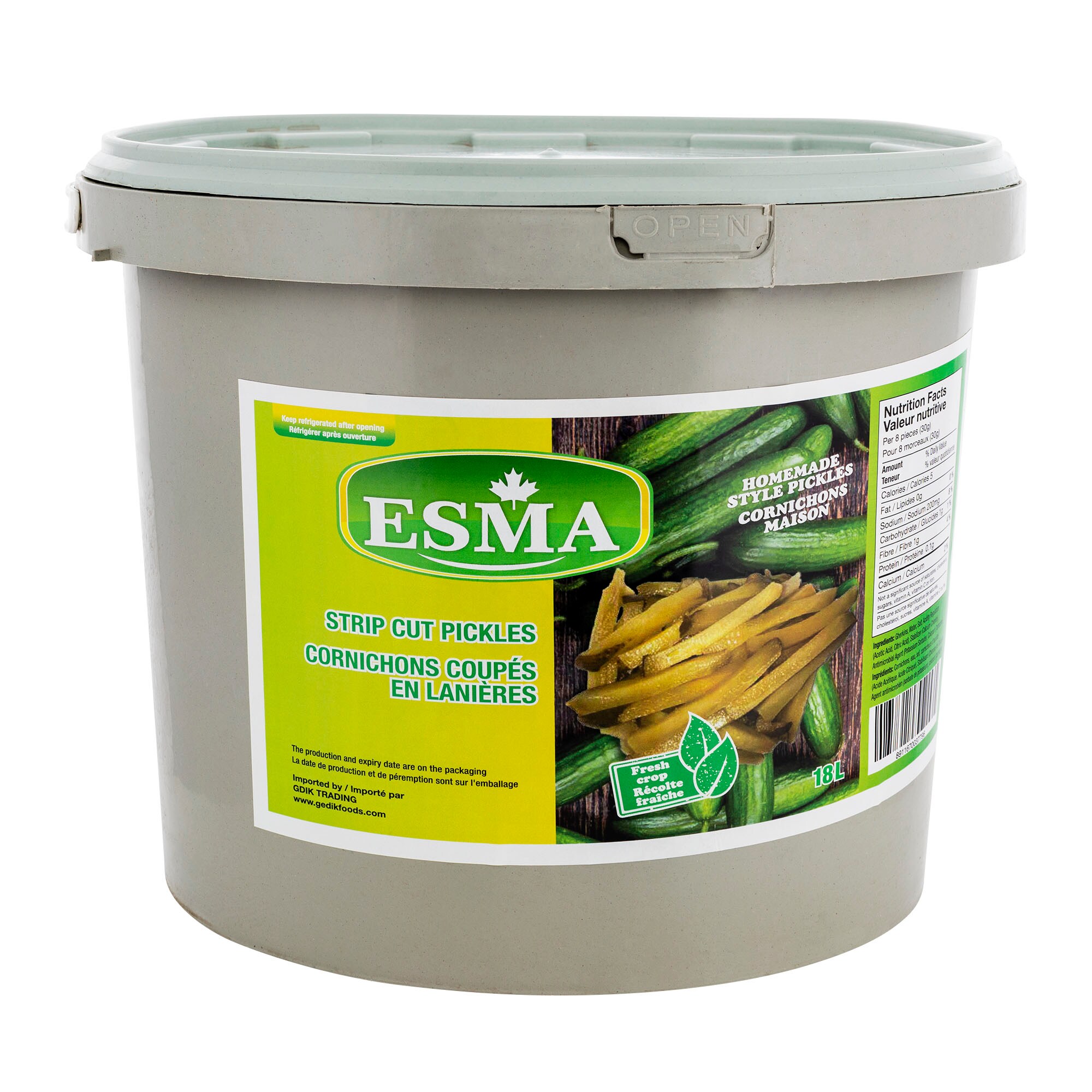 Esma Strip Cut Pickles, 18 L