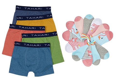 kids' socks, underwear, and accessories