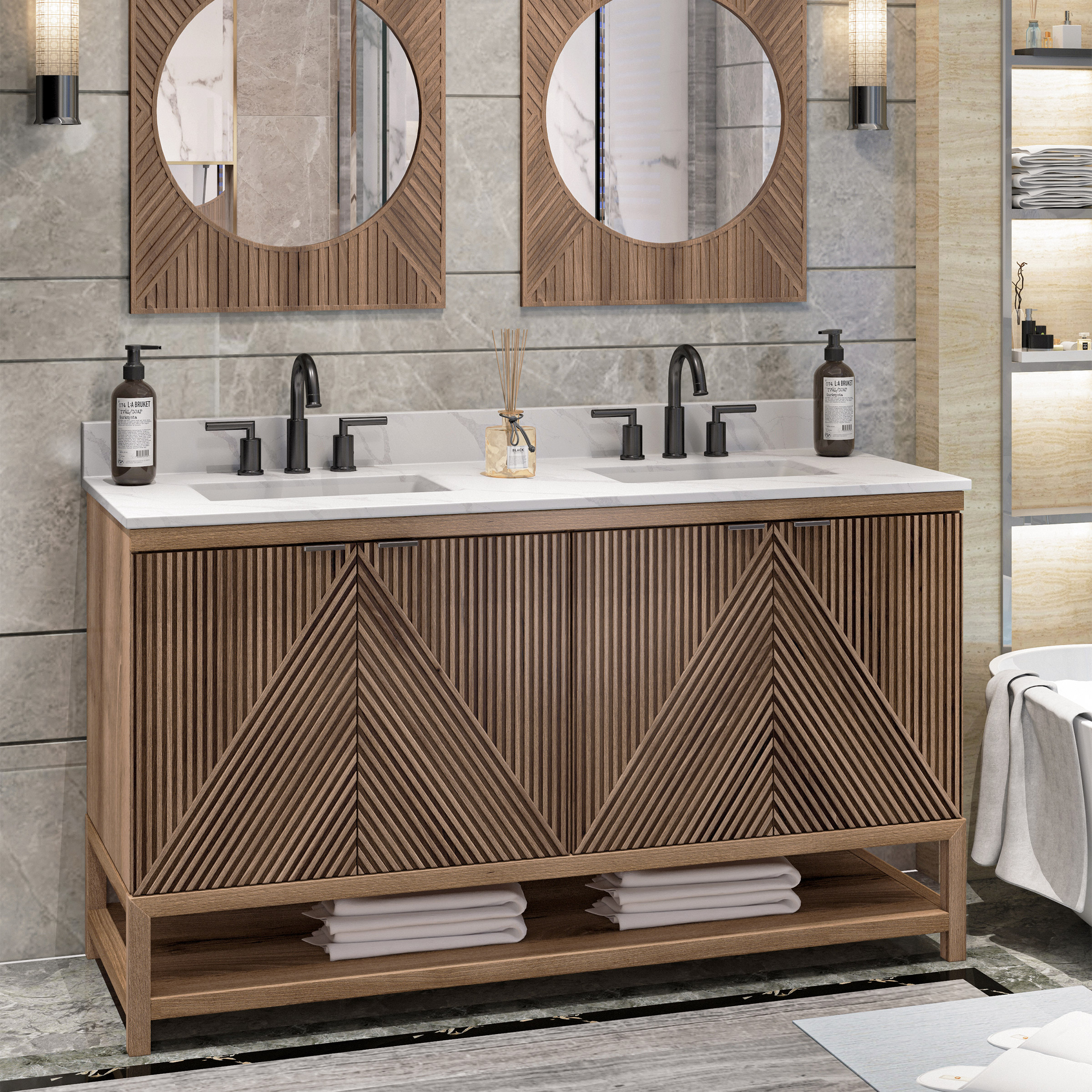 MagickWoods Santa Fe Jacobean Walnut Bathroom Vanity