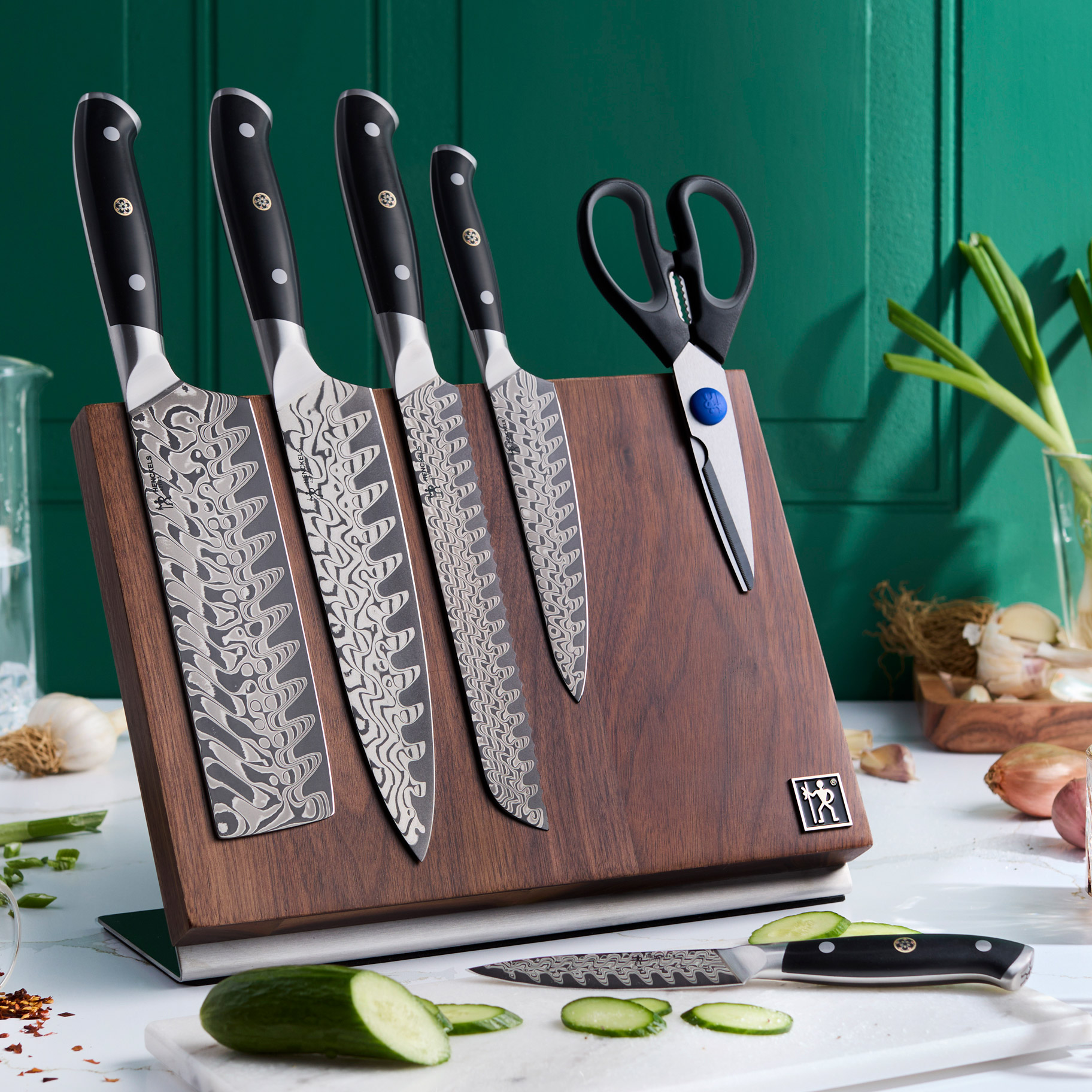 Henckels Compass Damascus 7-piece Easel Knife Set