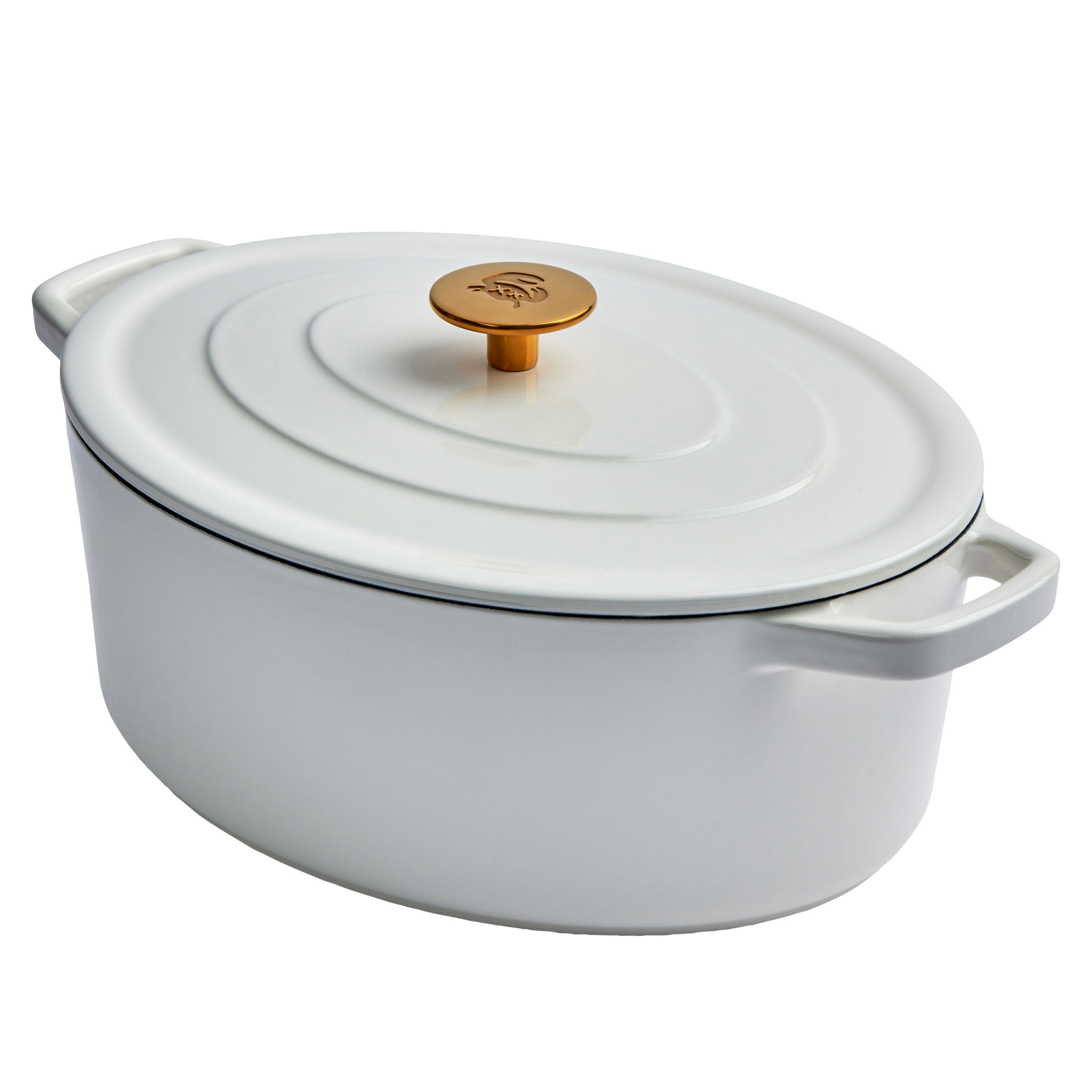 Chuck Hughes Dutch Oven, Oval, Cast Iron, 5.2 L (5.5 qt.)