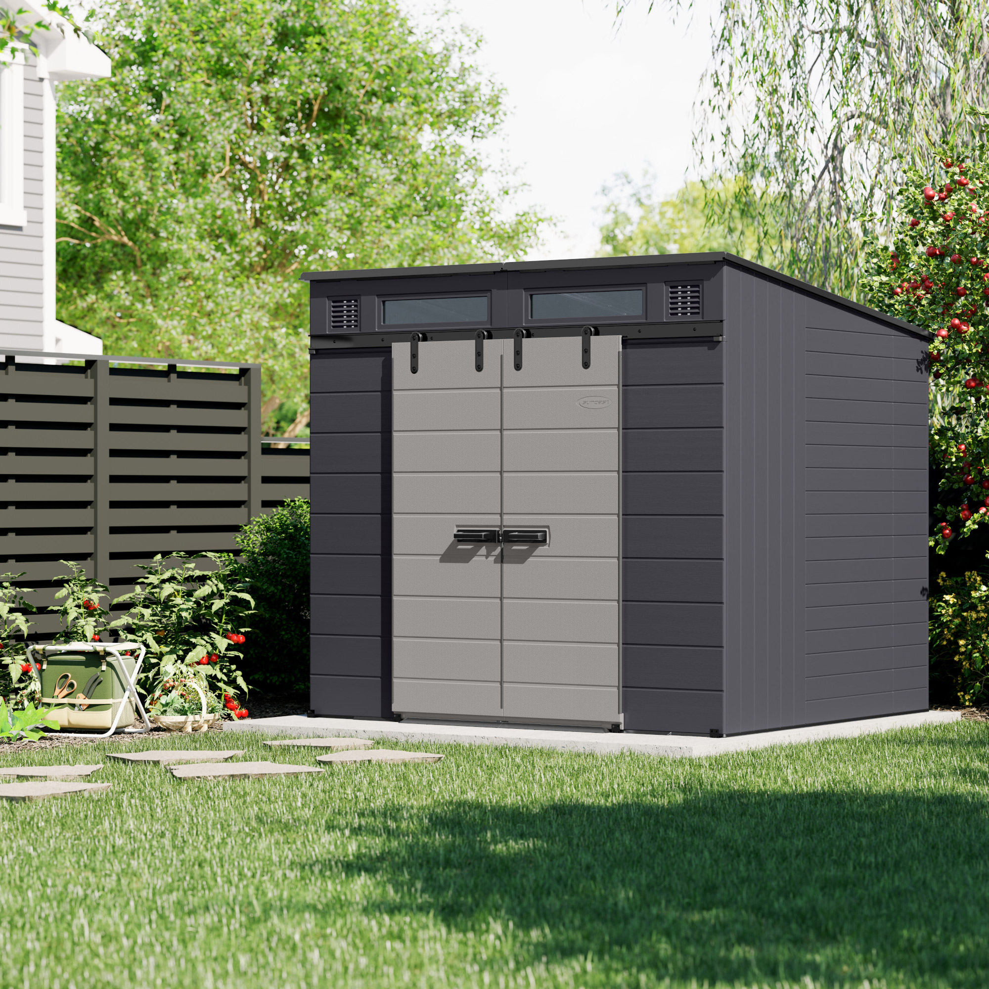 Rocksteady SUNさま専用 Suncast Modernist 8'x7' Dual Barn Door Storage Shed | Costco