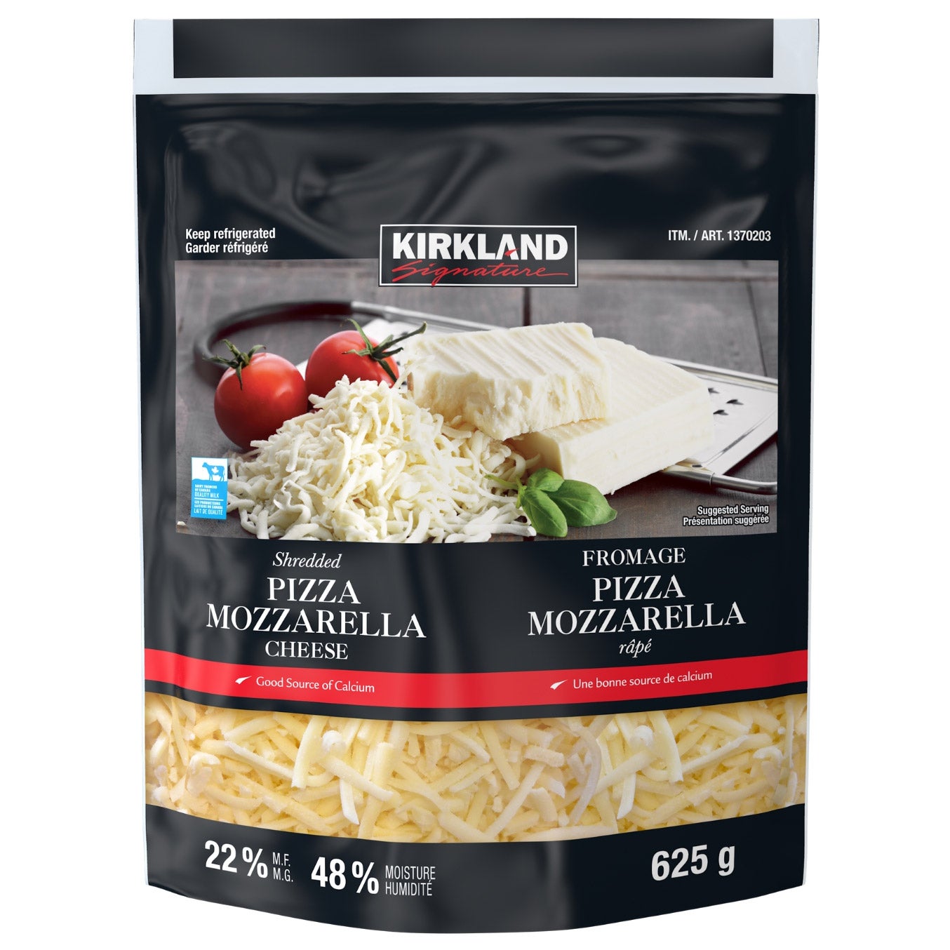 Kirkland Signature shredded pizza mozzarella cheese