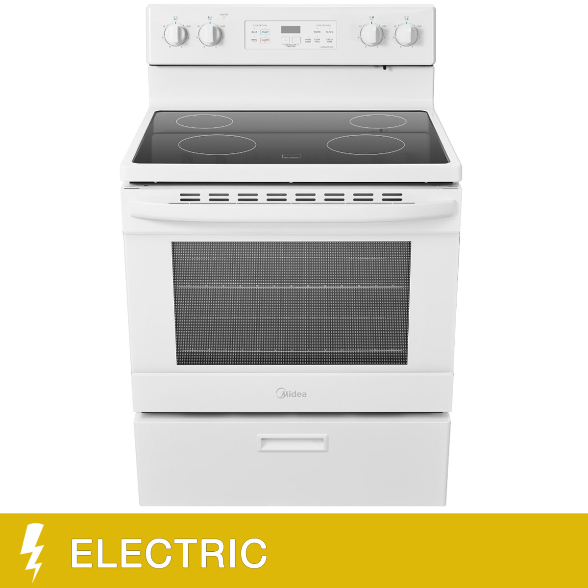 Midea 30 in. 5.1 cu.ft. Freestanding Smoothtop Range