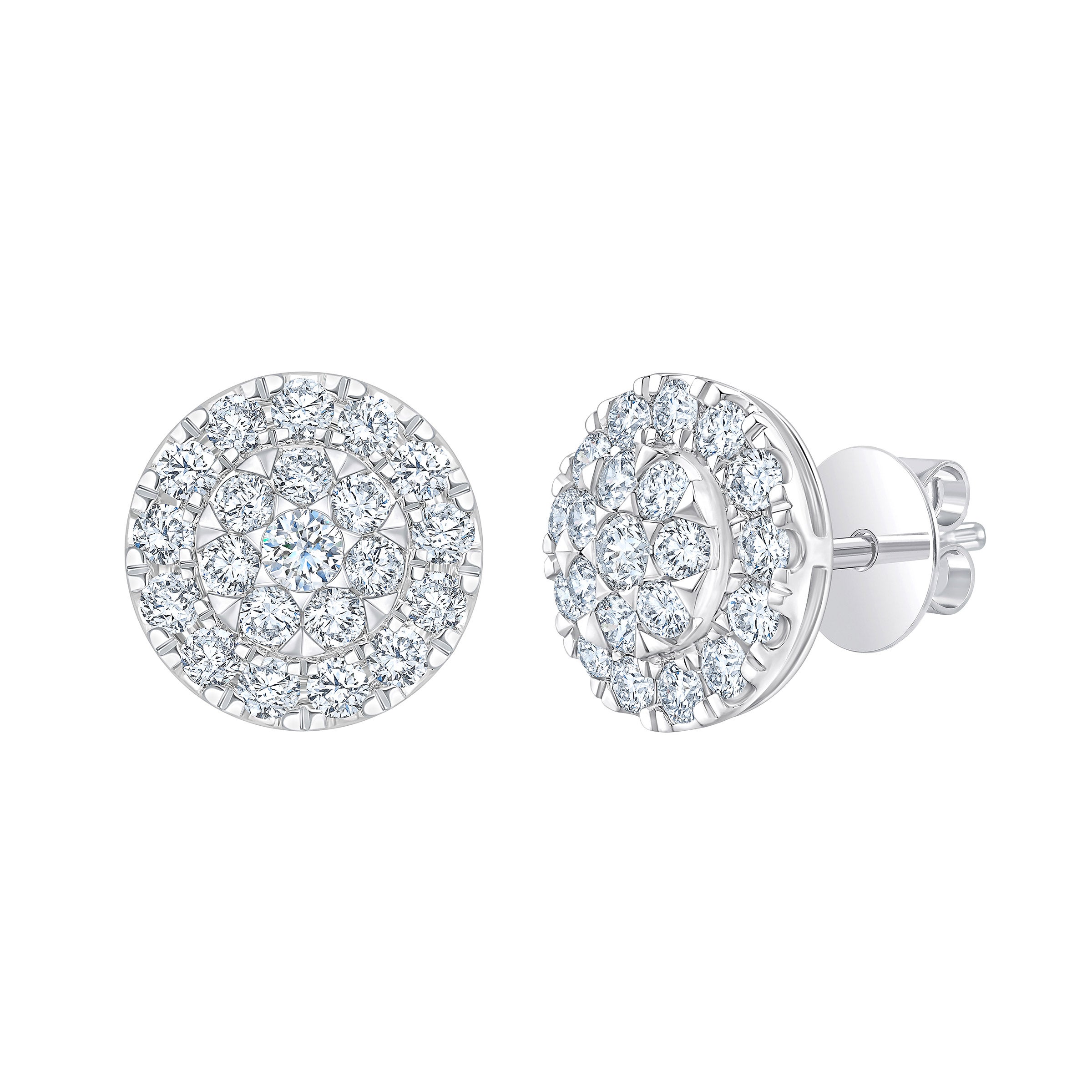Round Brilliant 1.00 ctw Diamond 14kt White Gold Earrings