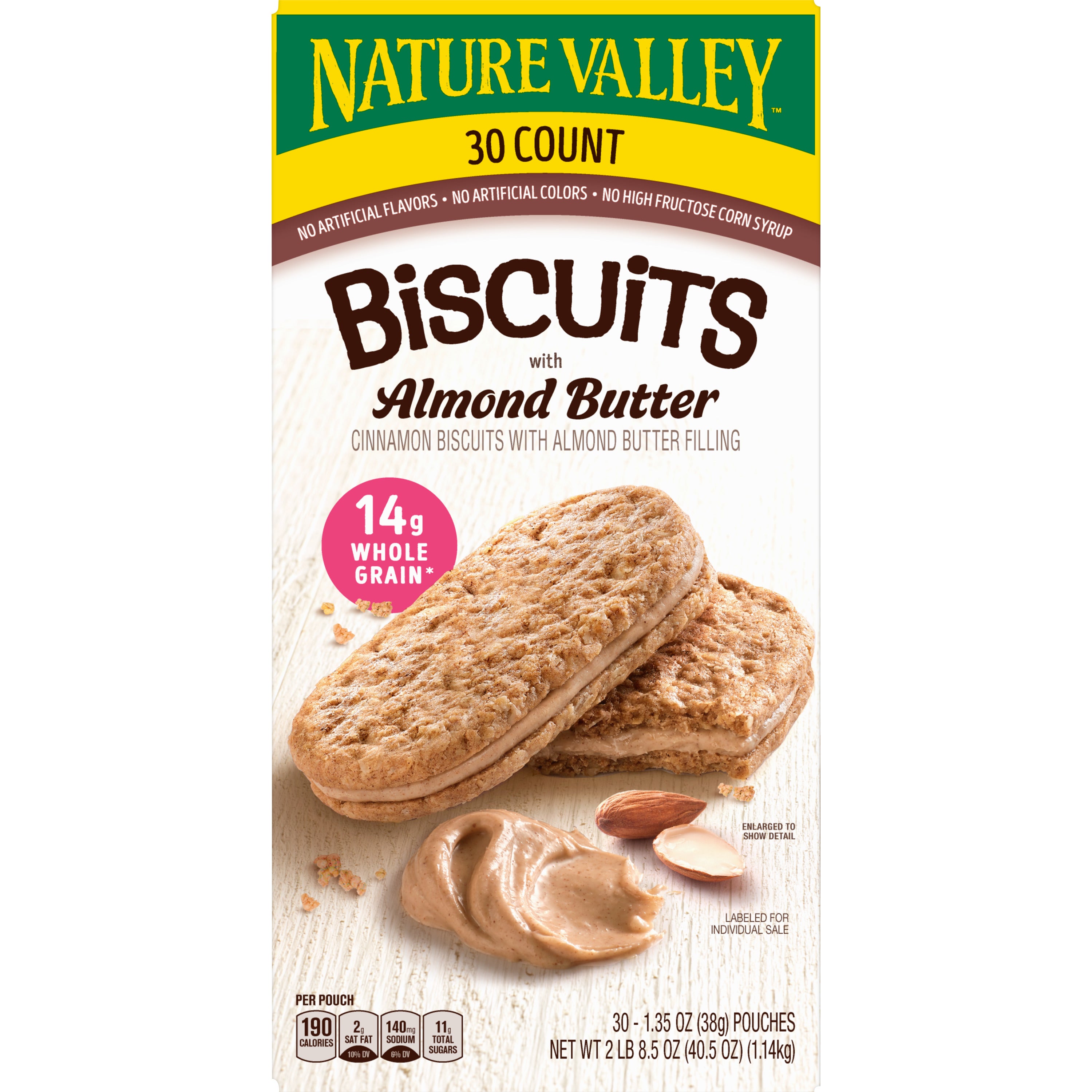**Nature Valley** Biscuits with Almond Butter, 1.35 oz, 30 ct