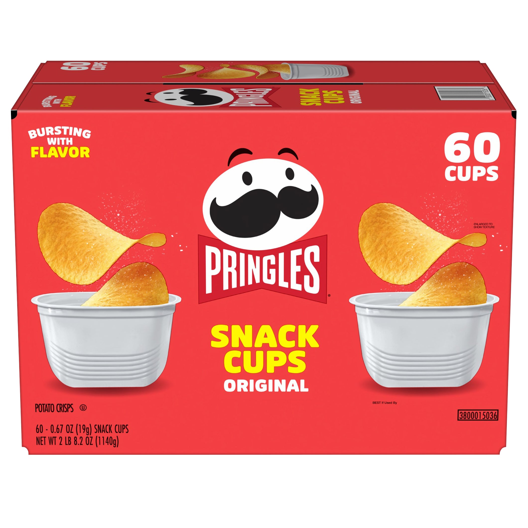 **Pringles** Potato Crisps Snack Cups, Original, 0.67 oz, 60 ct