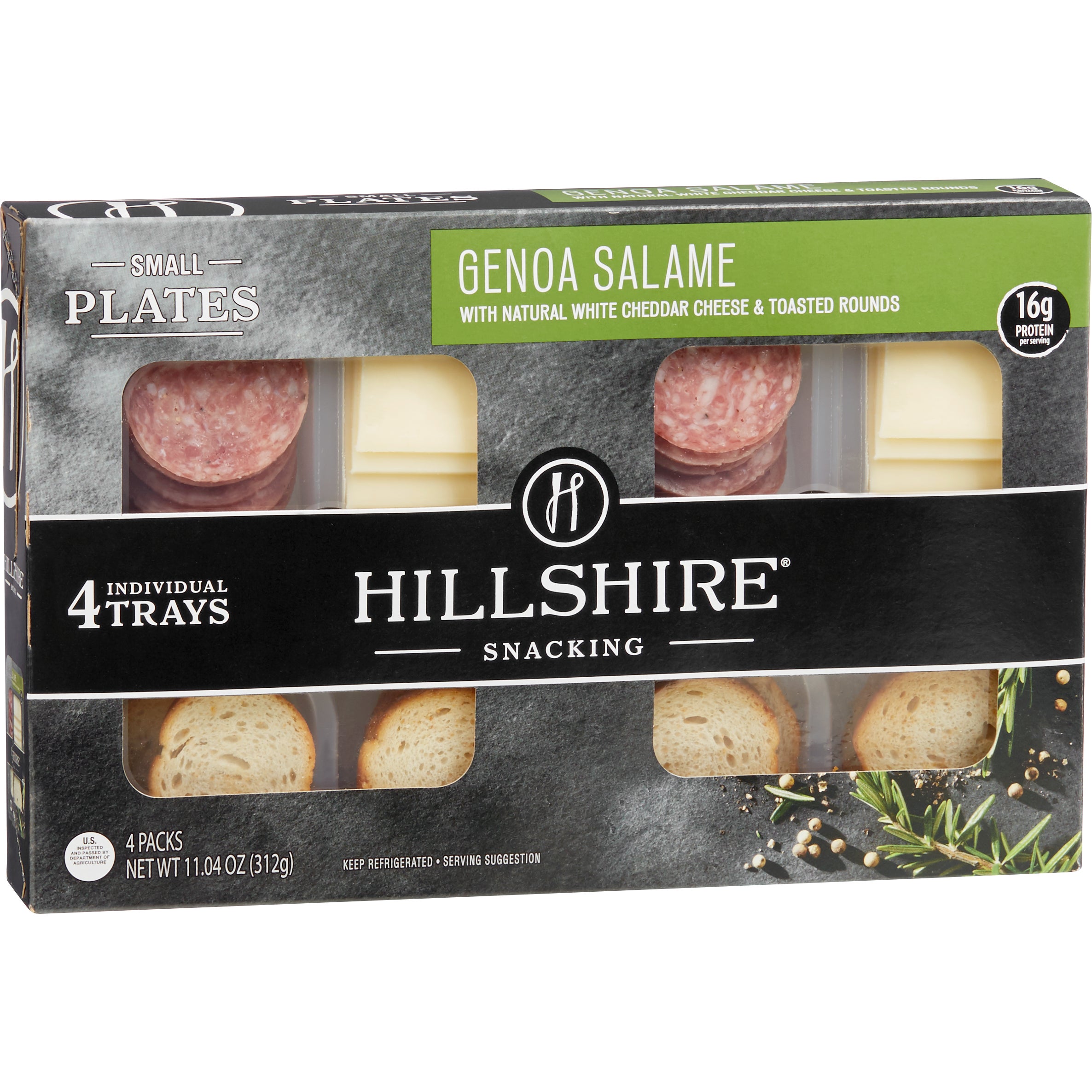 **Hillshire** Snacking Plates, White Cheddar and, Genoa Salame, 4 ct