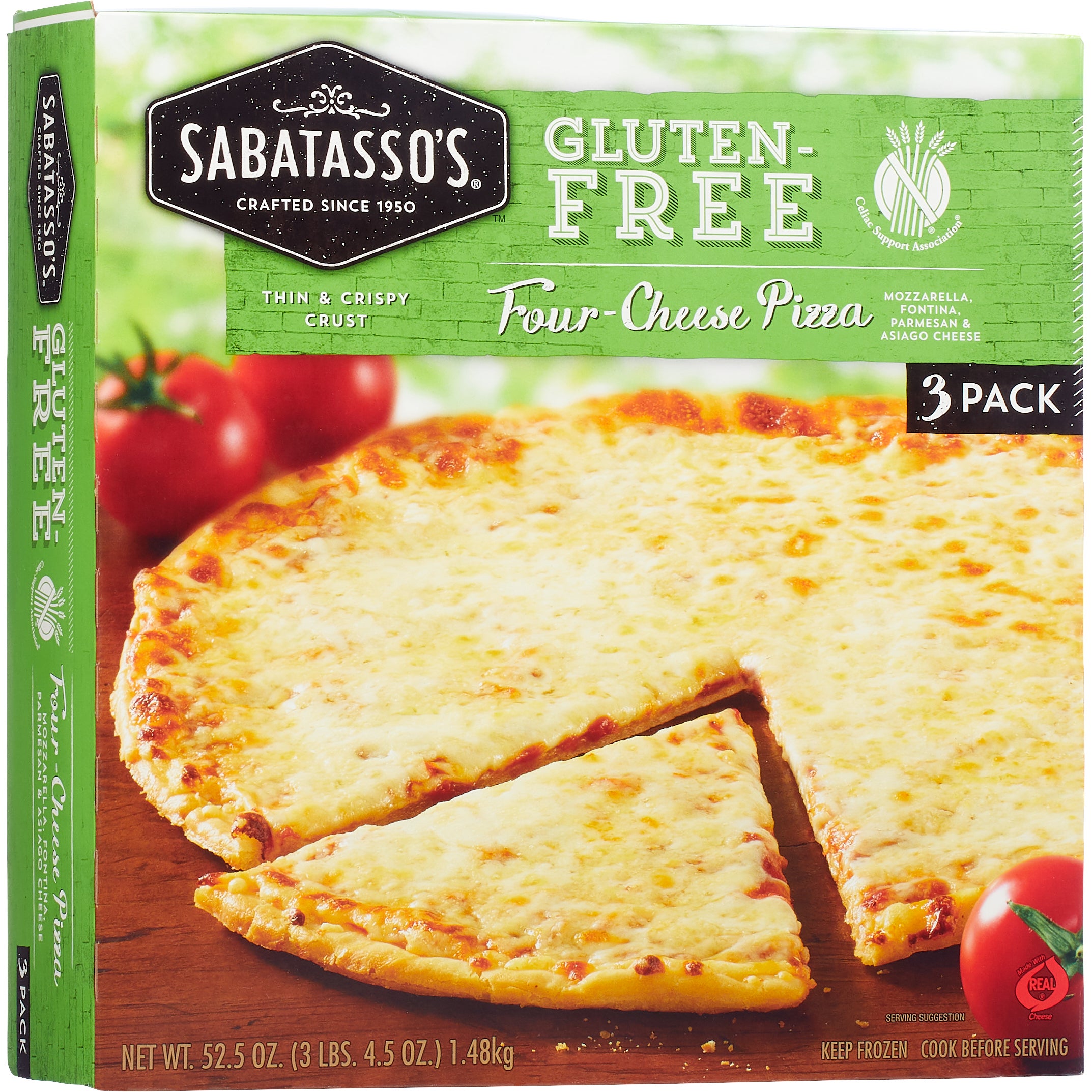 **Sabatasso's** Four-Cheese Pizza, 3 pk