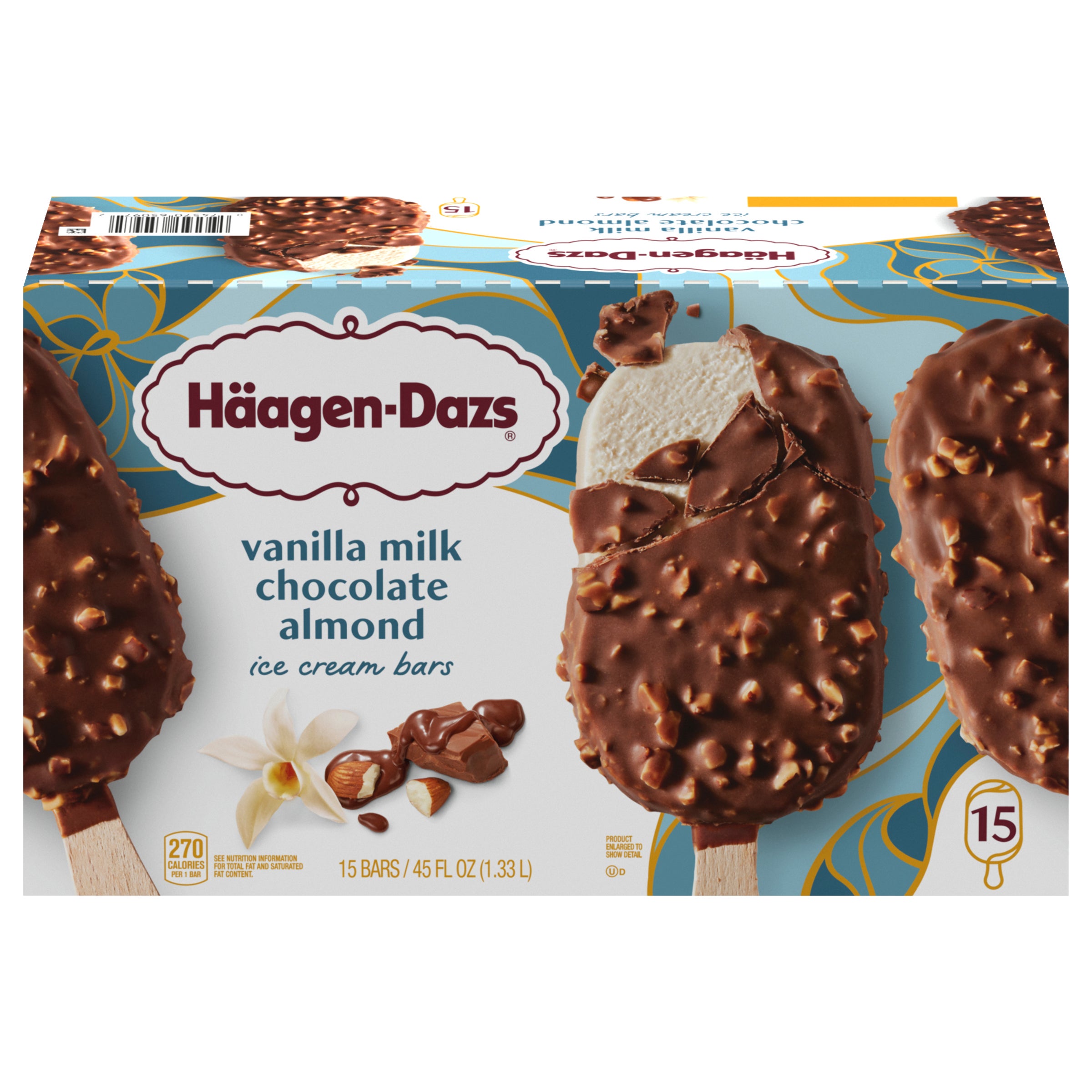 **Häagen-Dazs** Ice Cream Bars, Vanilla Milk Chocolate Almond, 3 fl oz, 15 ct