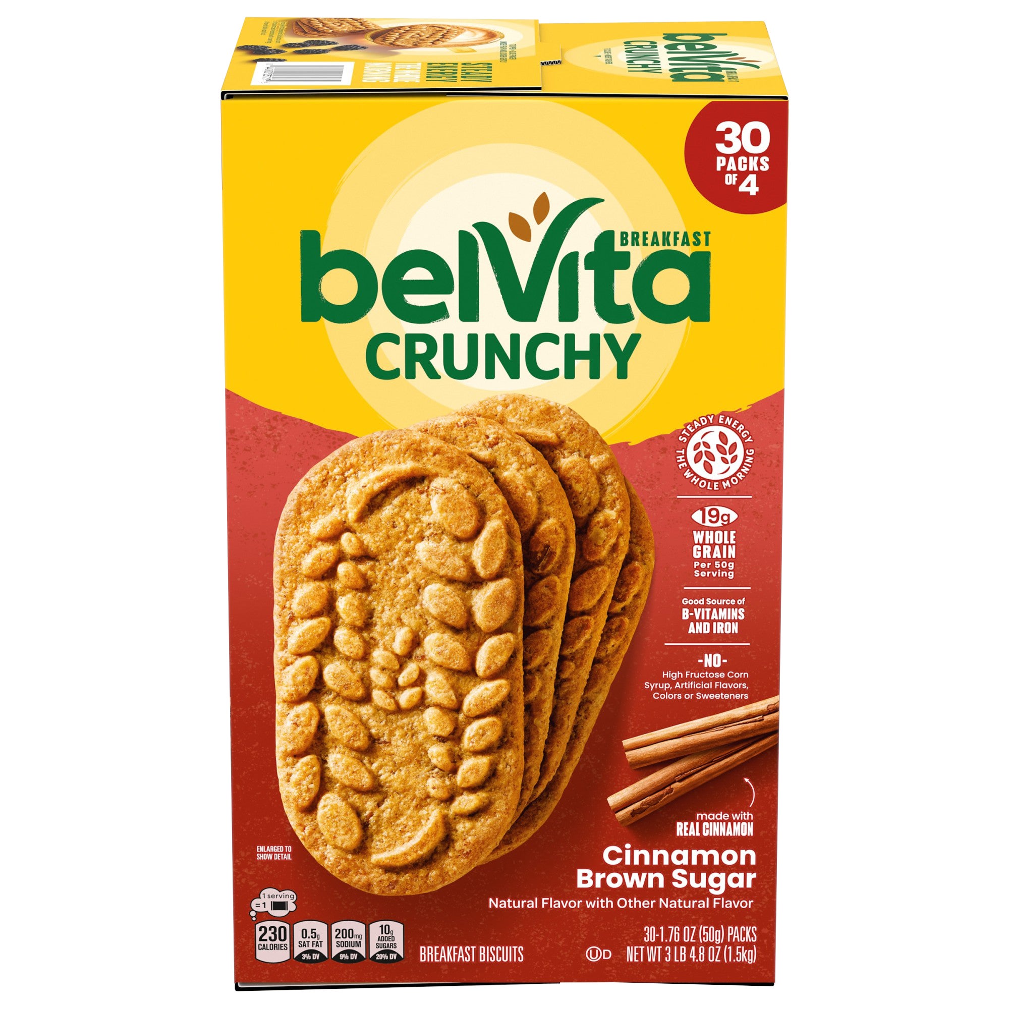 **belVita** Breakfast Biscuits, Cinnamon Brown Sugar, 1.76 oz, 30 ct