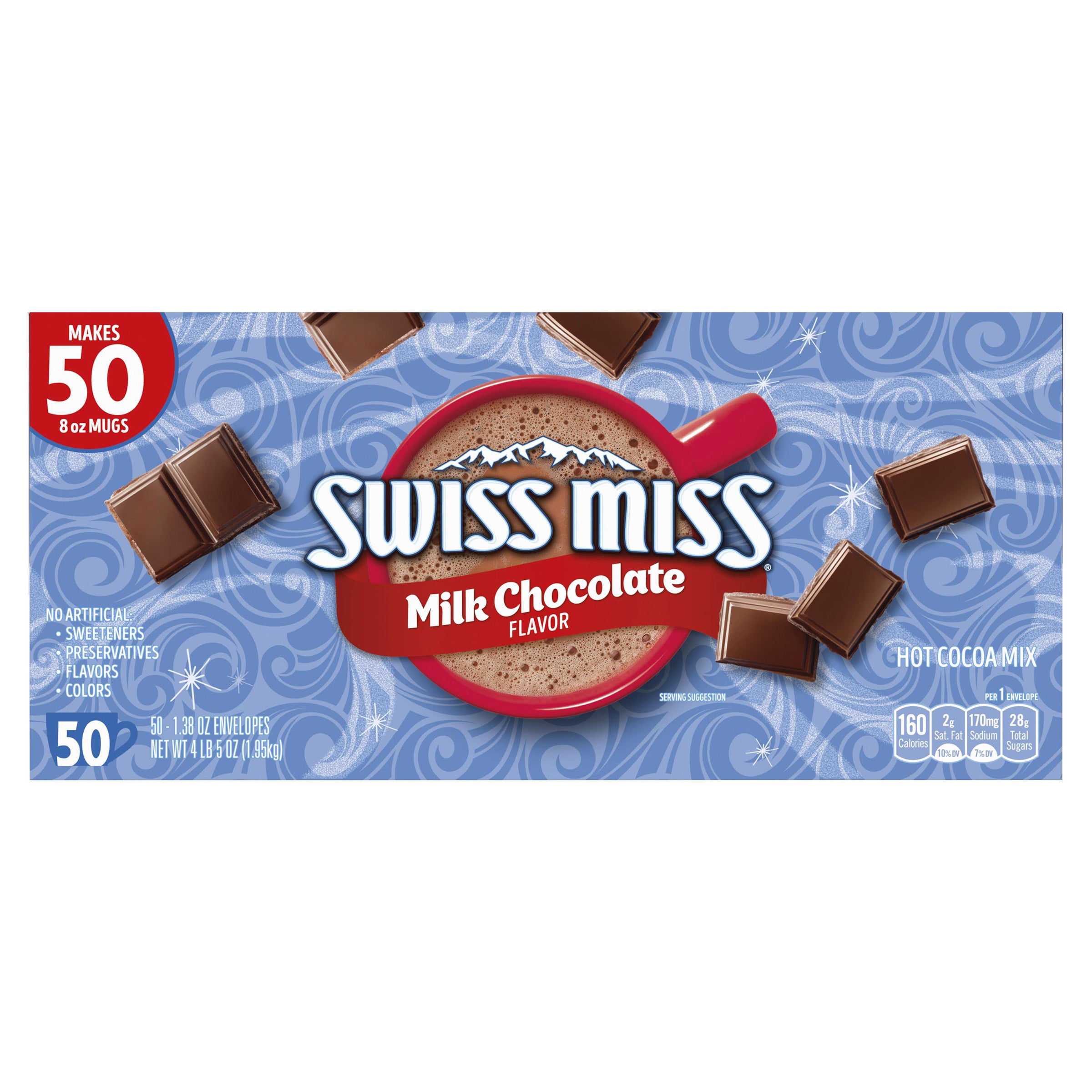 **Swiss Miss** Hot Cocoa Mix, Milk Chocolate, 1.38 oz, 50 ct