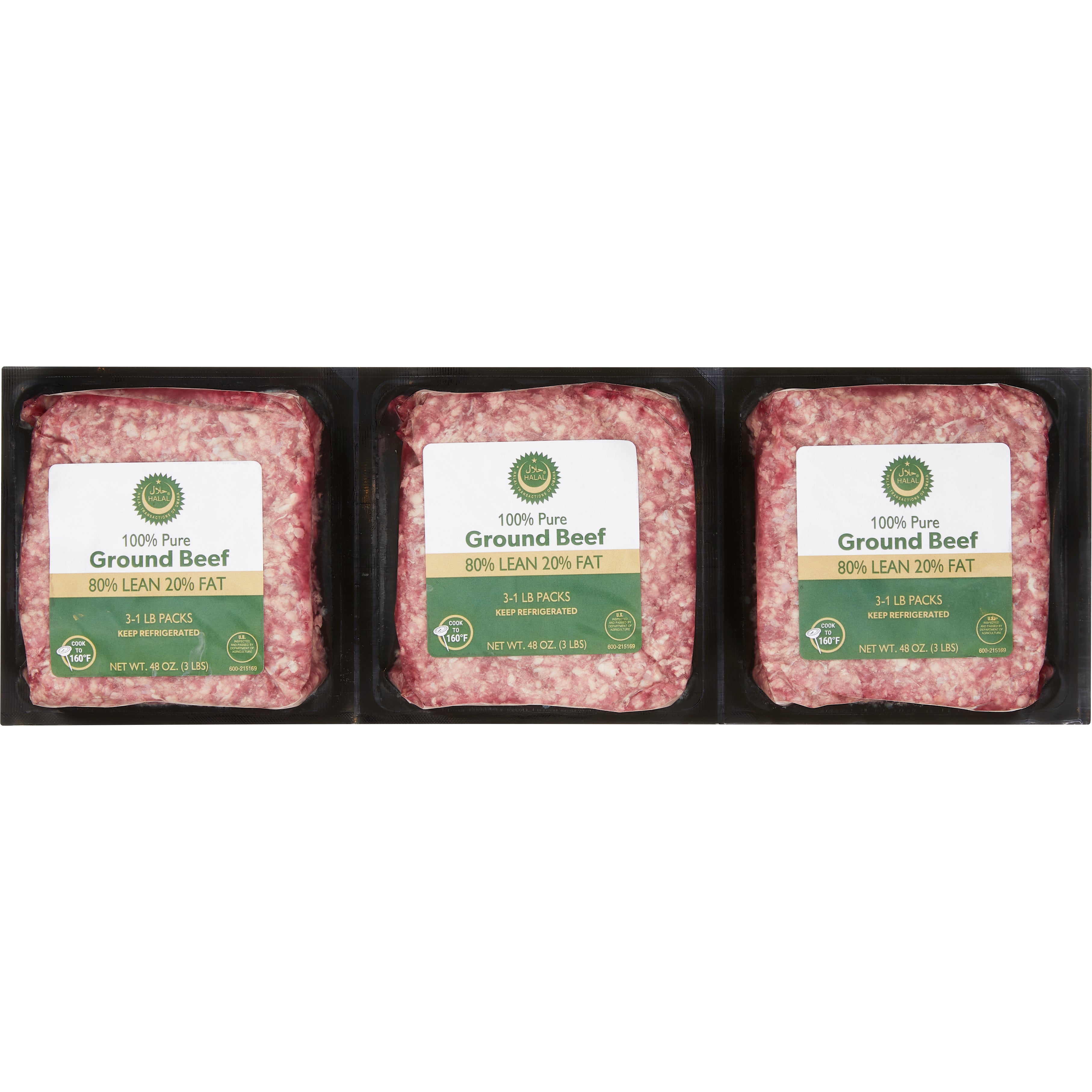 **Halal Ground Beef** 80% Lean, 3 lbs
