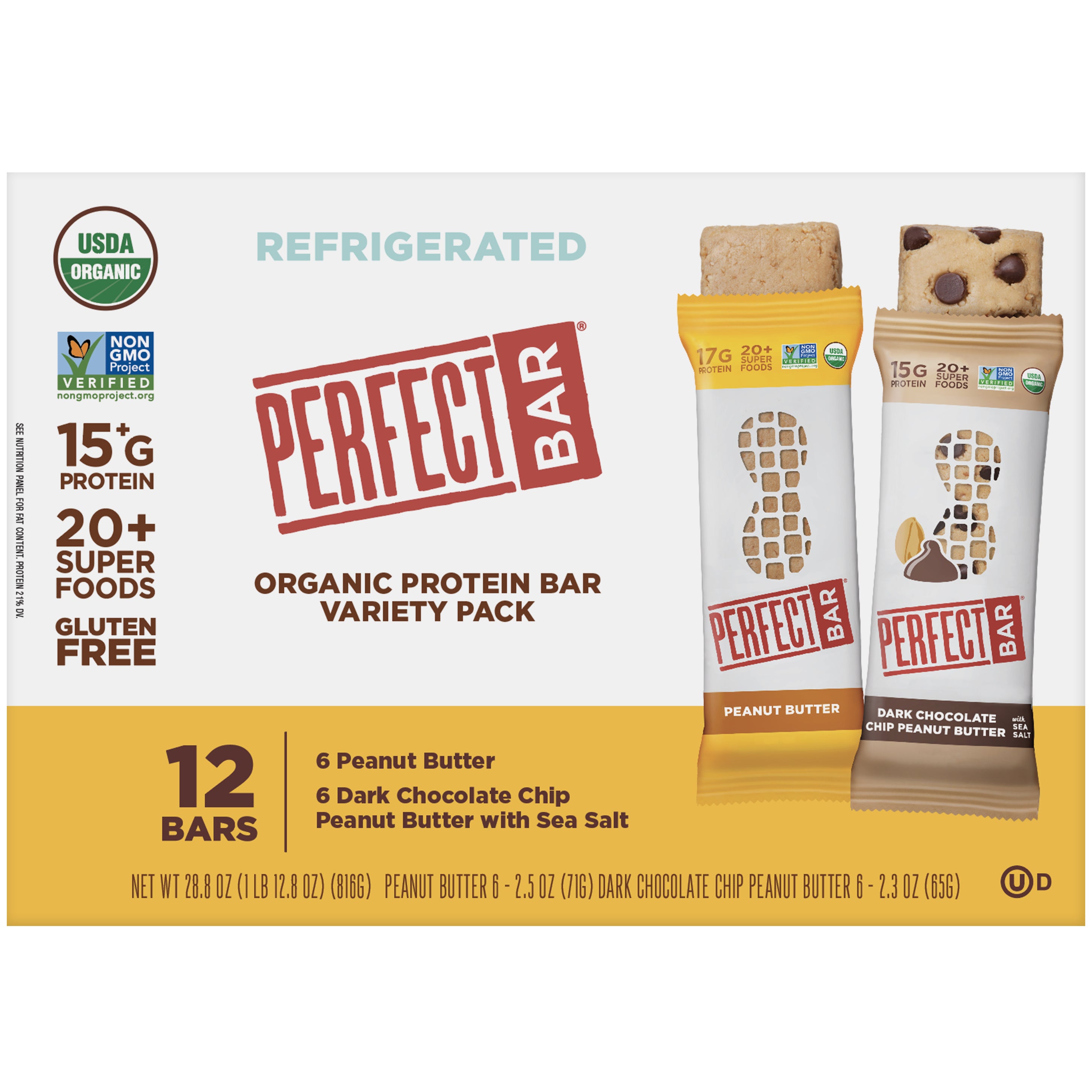 **Perfect Bar** Organic Protein Bar, Variety, 12 ct