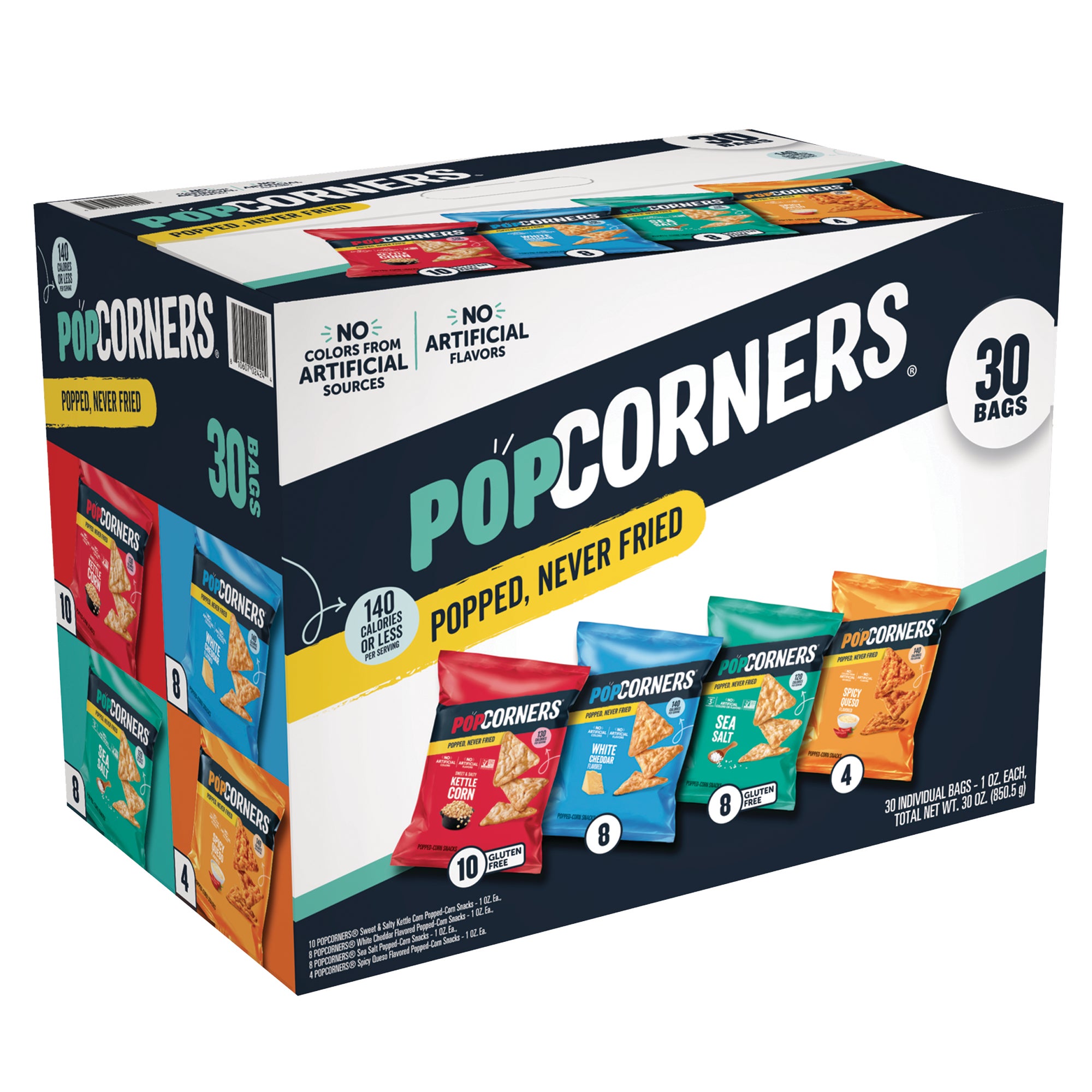 **PopCorners** Popped-Corn Snack, Variety Pack, 1 oz, 30 ct